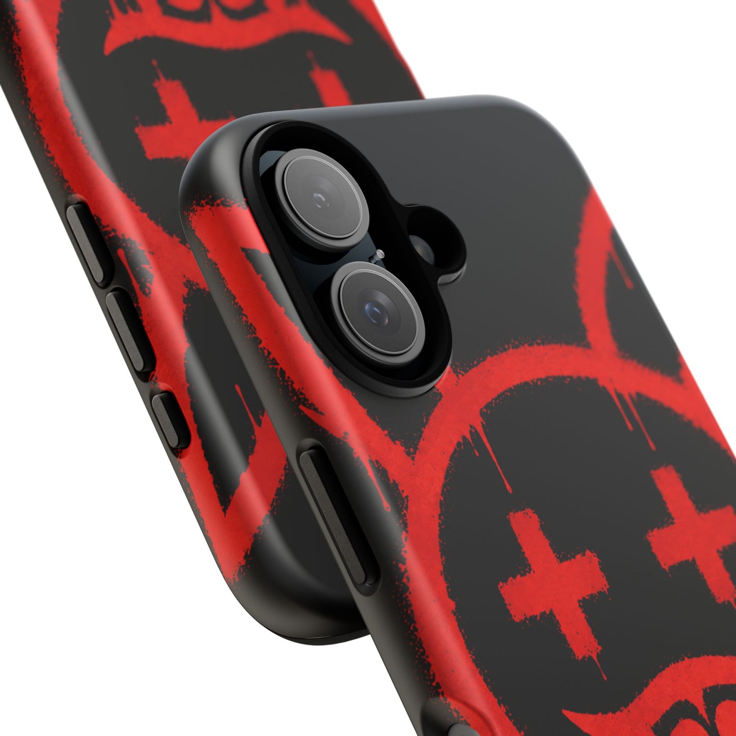 Phone Case - Metallic Souls Red Drip Smiley Graffiti Design