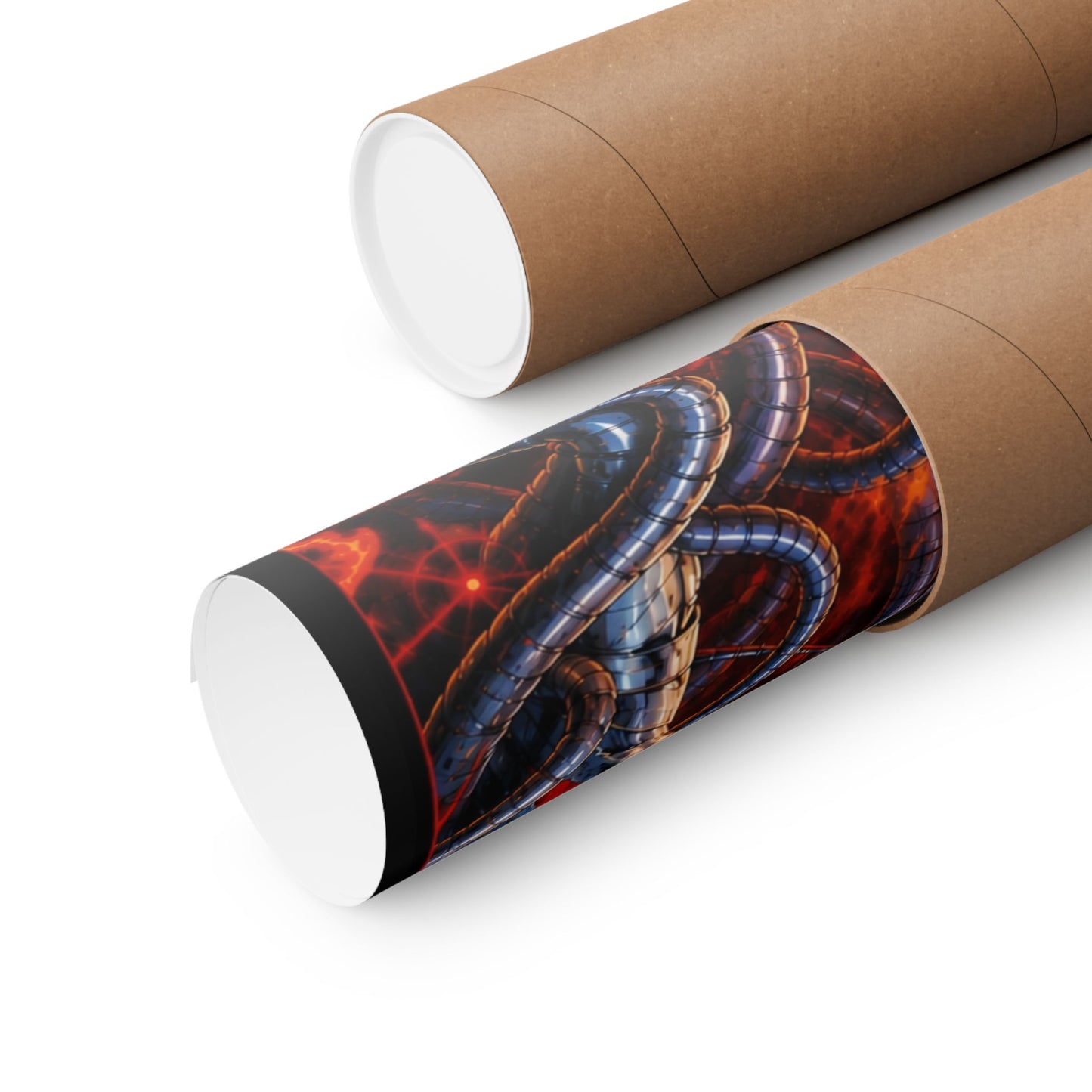 Metallic Souls Anime Poster — Matte Vertical Sci‑Fi Horror Art Print