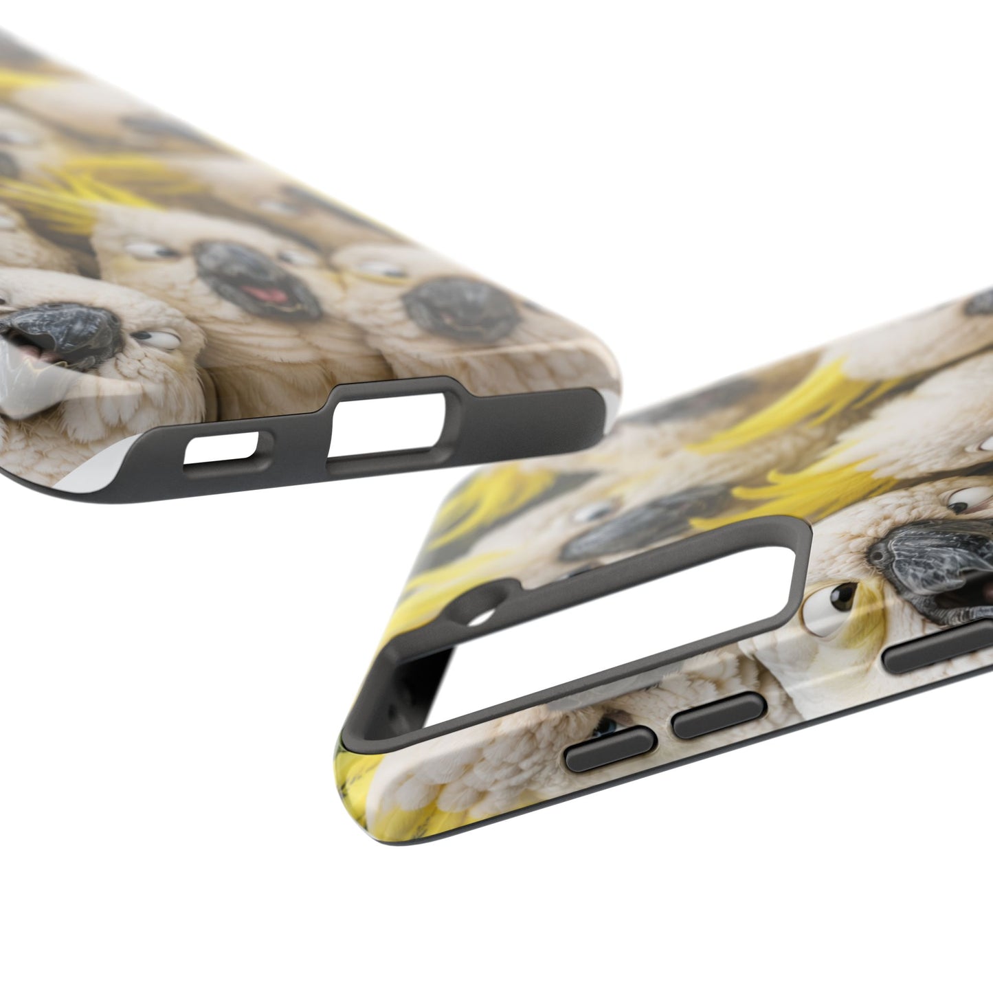 Cockatoo Collage Tough Phone Case — Funny Yellow Crested Bird Protective Phone Cover