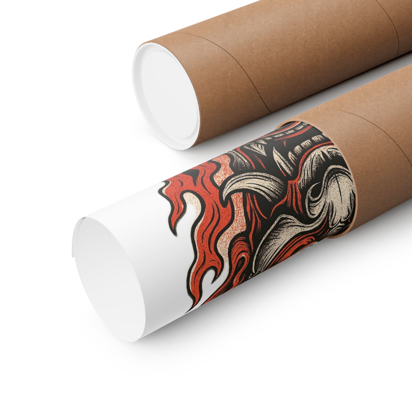 Hannya Demon Poster — Japanese Oni Mask Matte Vertical Art Print