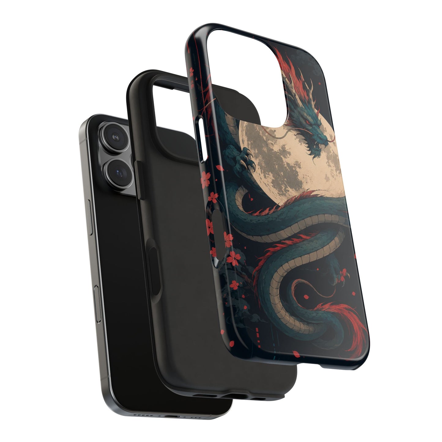 Dragon Moon Phone Case — Mythic Asian Serpent Design Tough Case