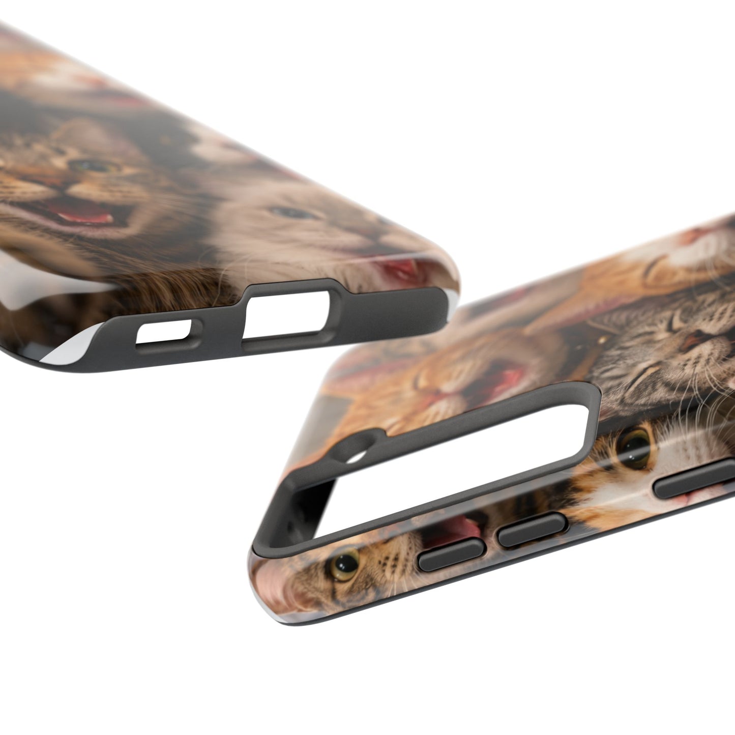 Tough Smiling Cats Collage Phone Case – Cute Cat Faces for iPhone