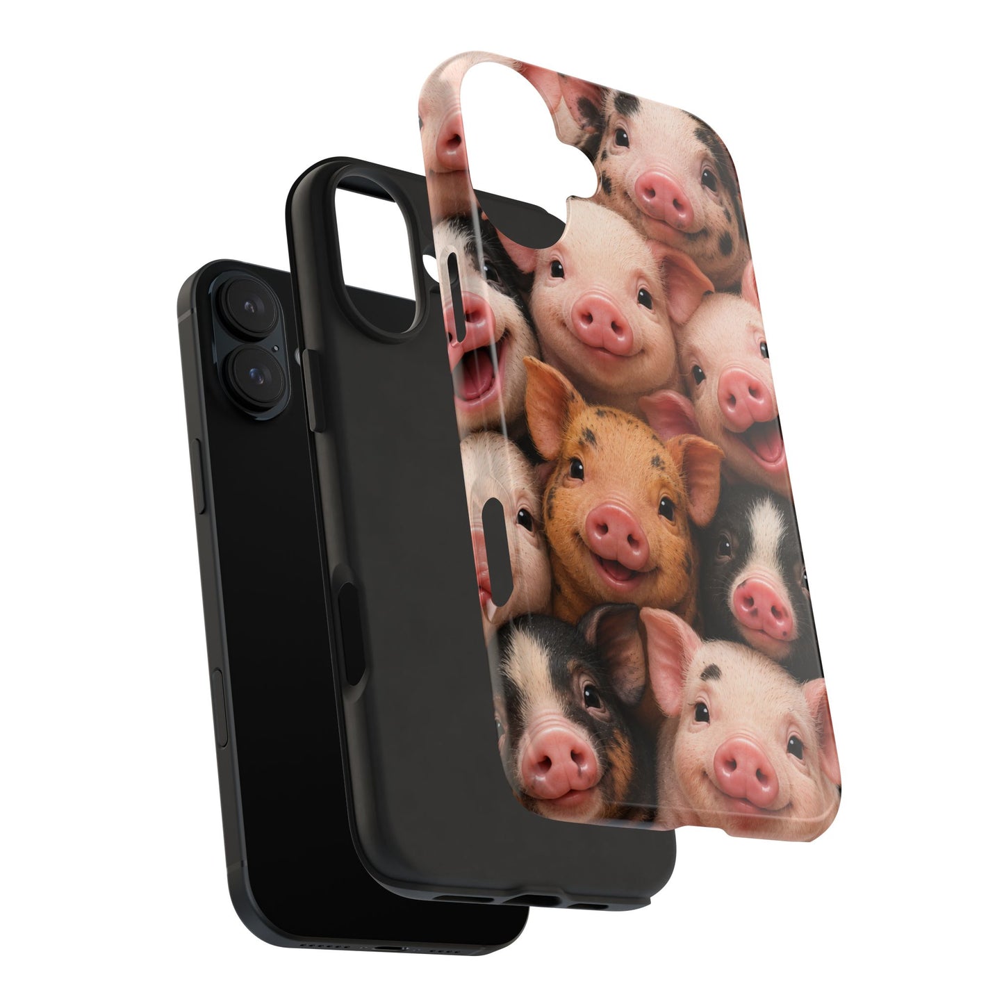 Pig Faces Tough Phone Case — Cute Farm Animal iPhone Protective Cover
