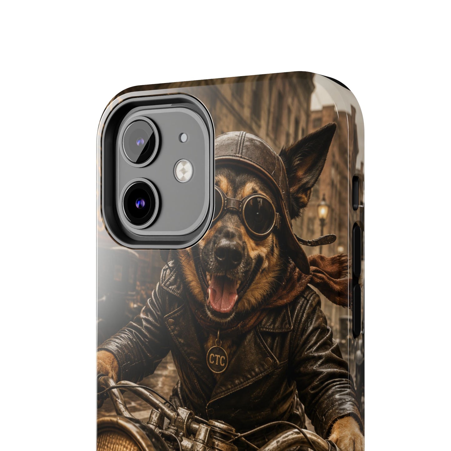 Phone Case — Biker Dog Riding Motorcycle Protective Tough Cover