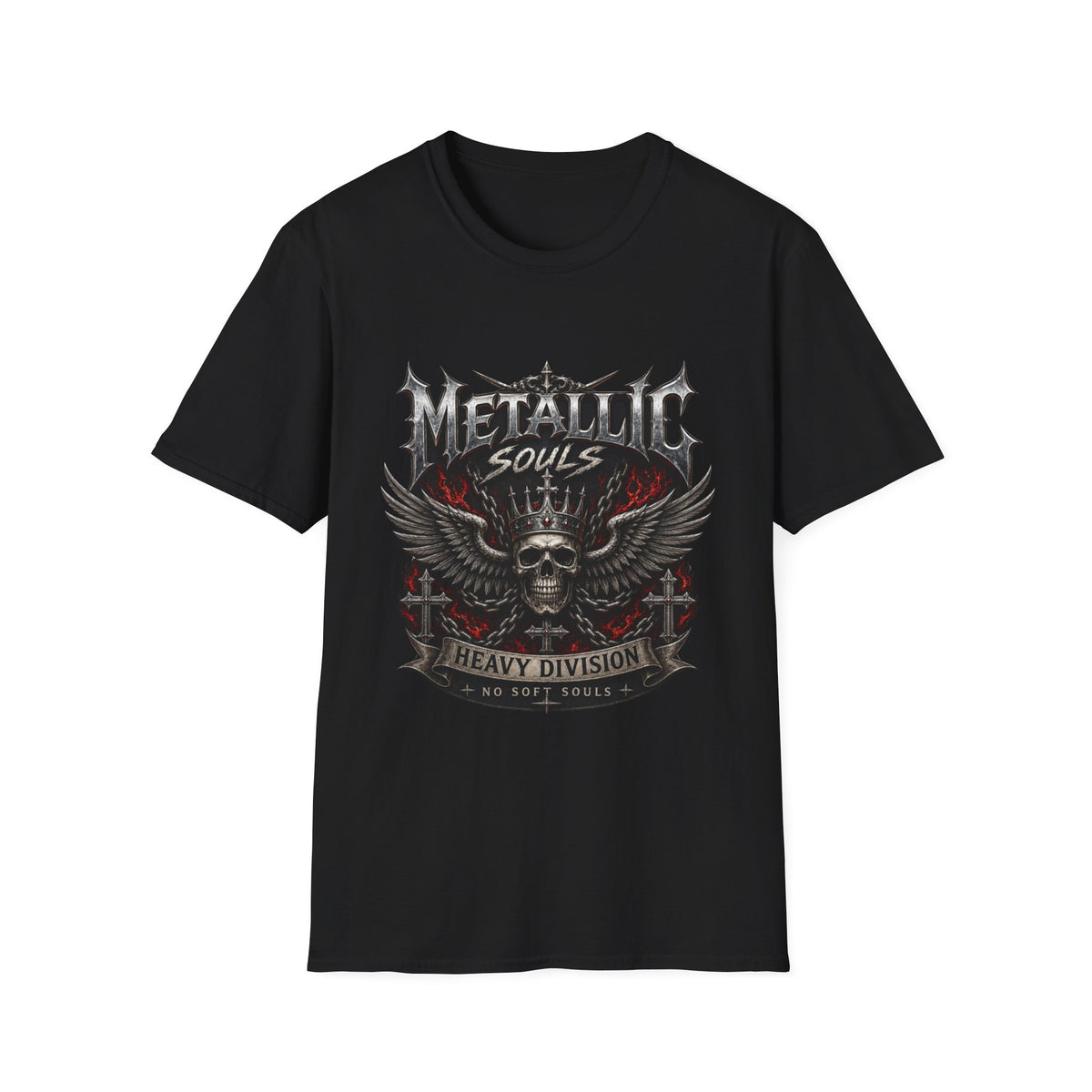 Metallic Souls Skull Tee — Heavy Metal Band Graphic T-Shirt