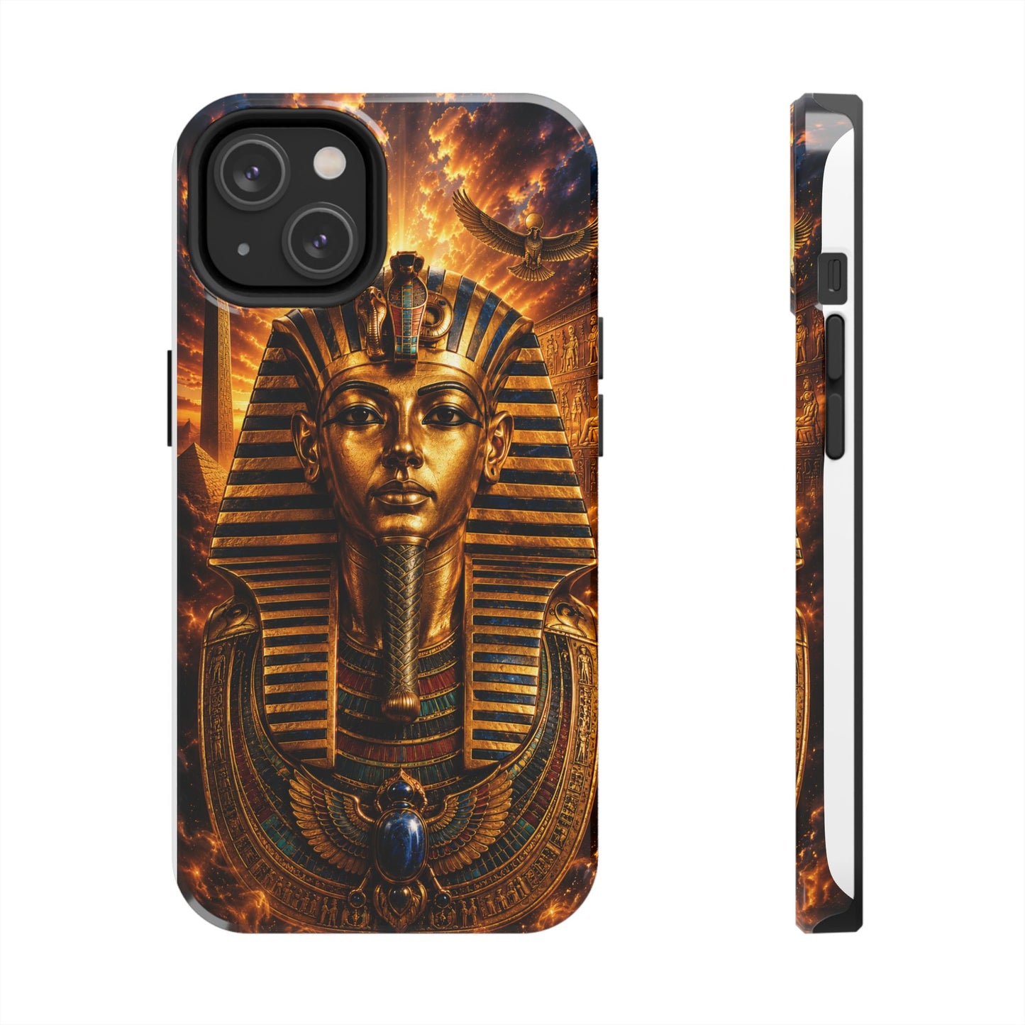 Egyptian Pharaoh Tough Phone Case — Protective Golden Tutankhamun Design