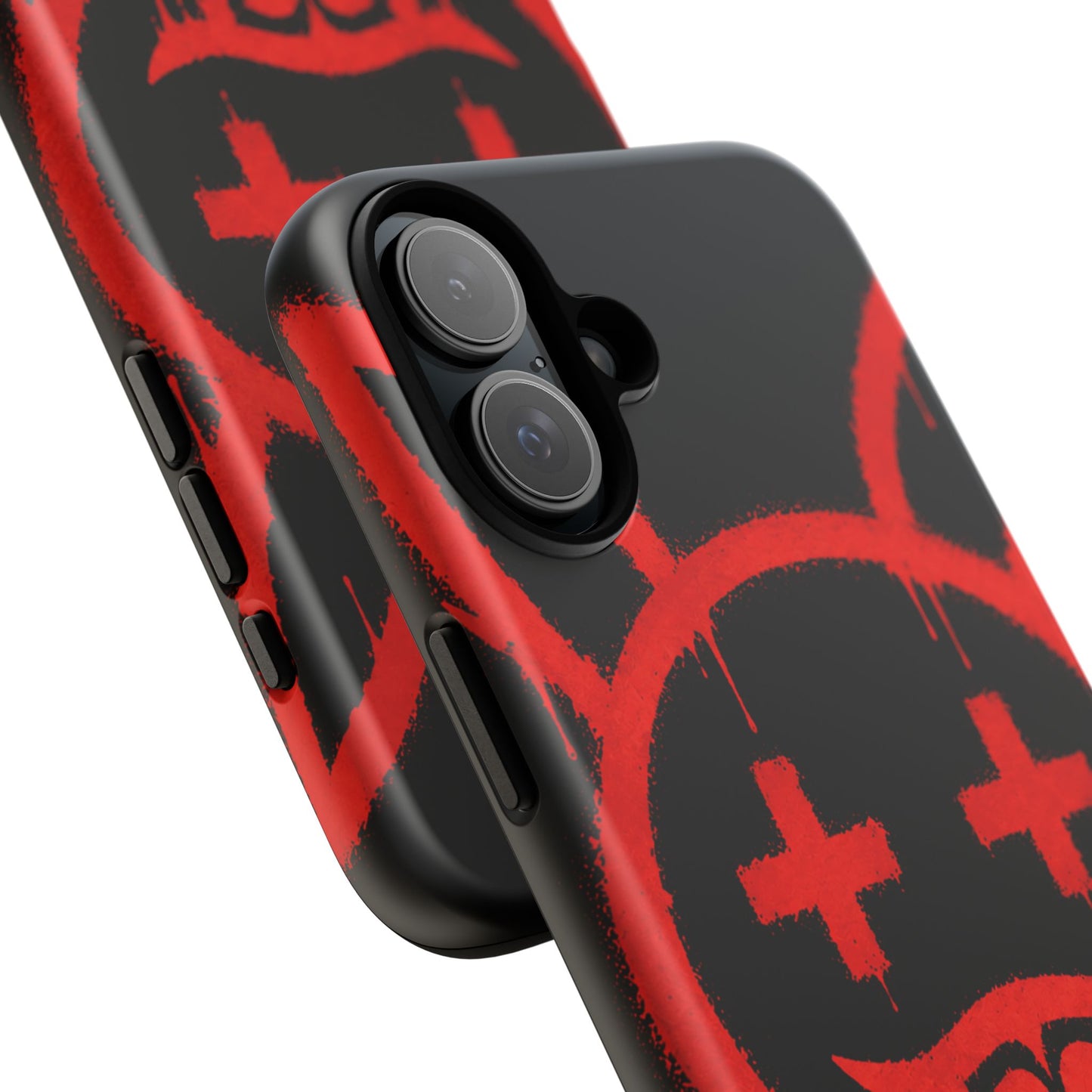 Phone Case - Metallic Souls Red Drip Smiley Graffiti Design