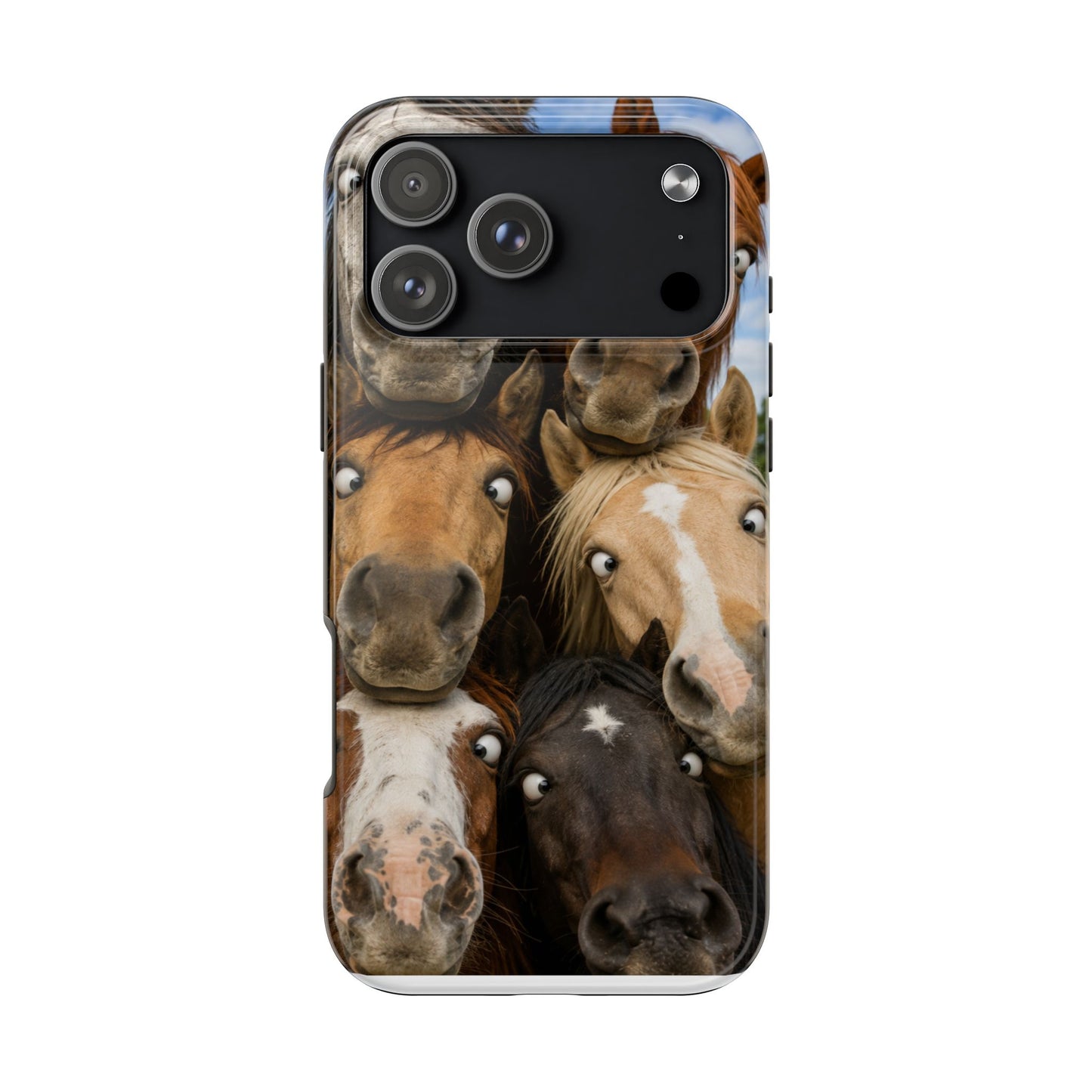 Horse Herd Phone Case — Funny Goofy Horses Tough Protective Cover