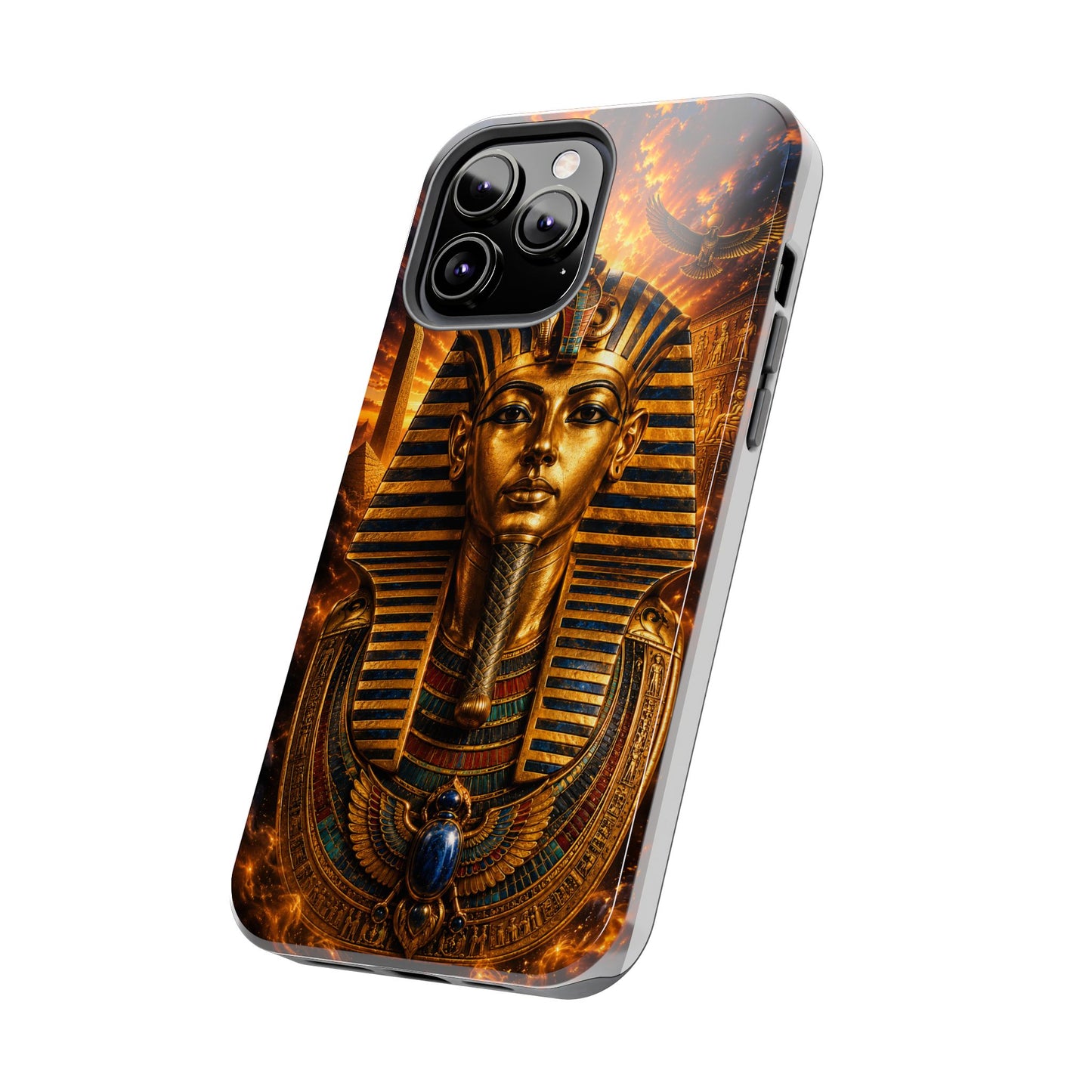 Egyptian Pharaoh Tough Phone Case — Protective Golden Tutankhamun Design