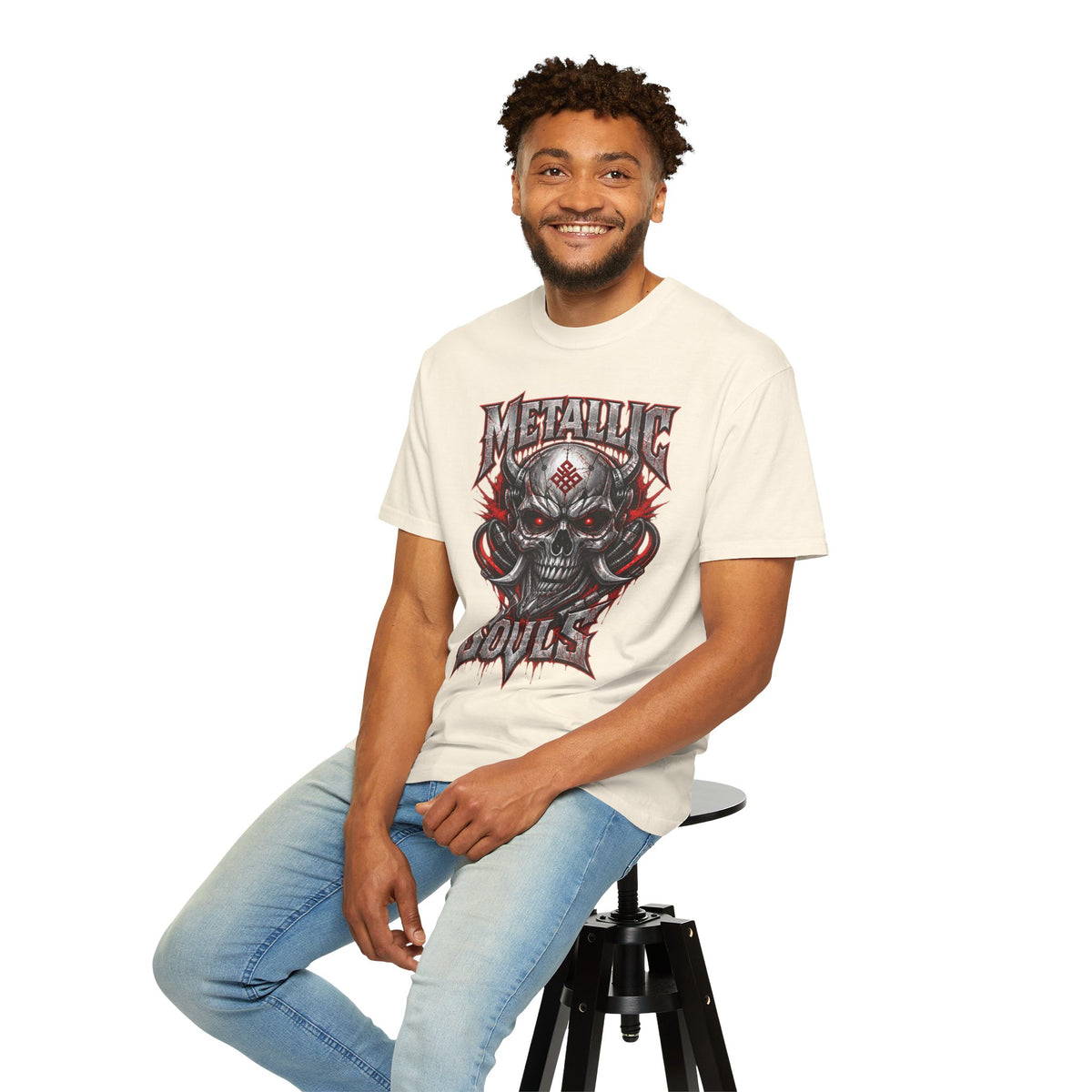 Metallic Souls Skull T-Shirt — Gothic Heavy Metal Band Tee