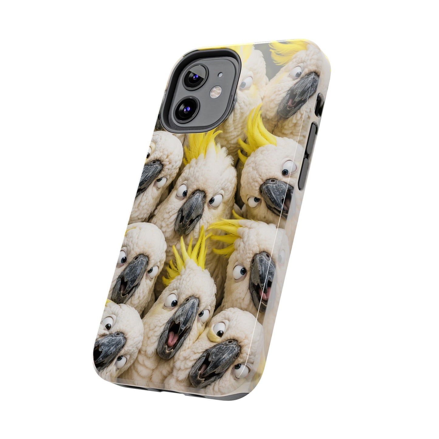 Cockatoo Collage Tough Phone Case — Funny Yellow Crested Bird Protective Phone Cover