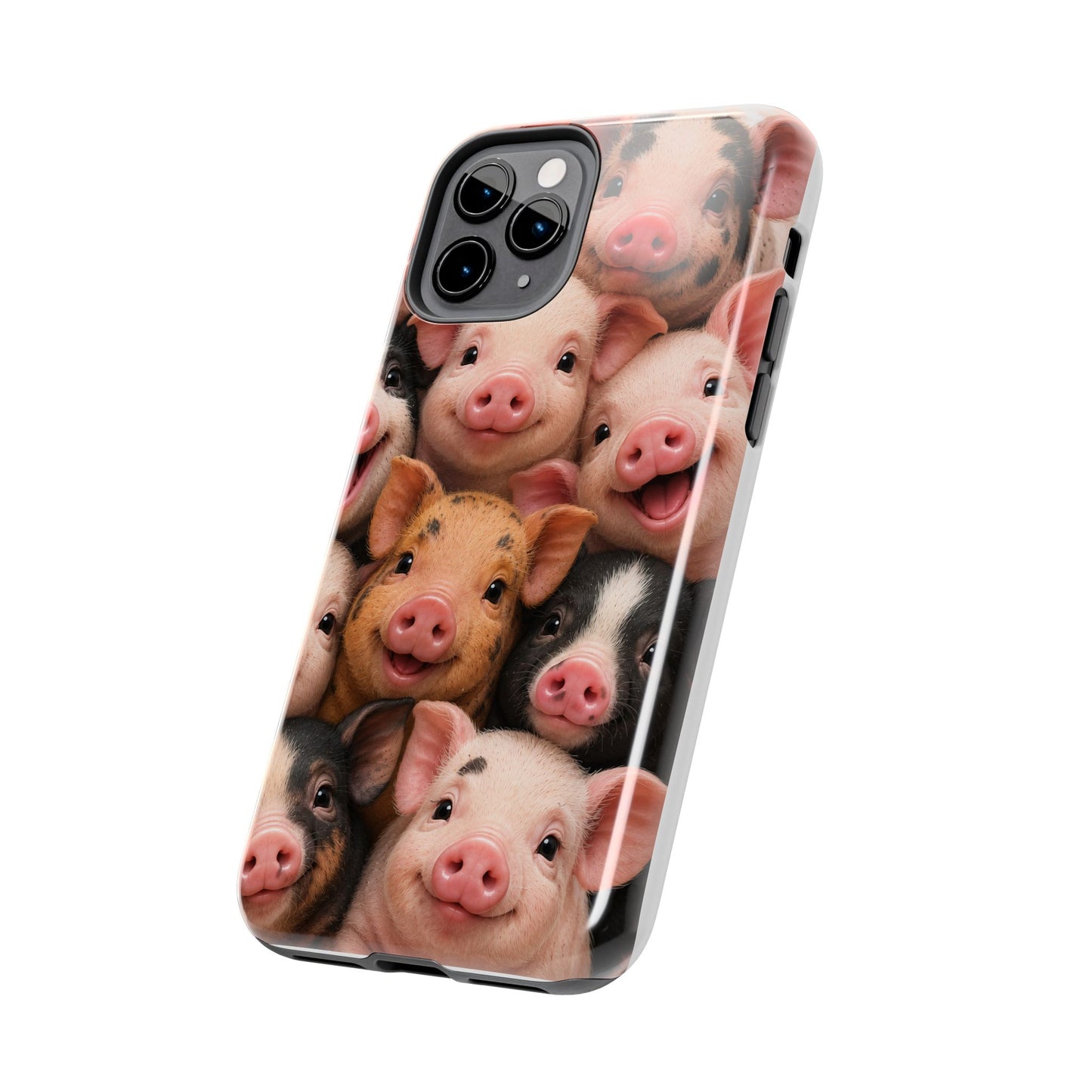 Pig Faces Tough Phone Case — Cute Farm Animal iPhone Protective Cover