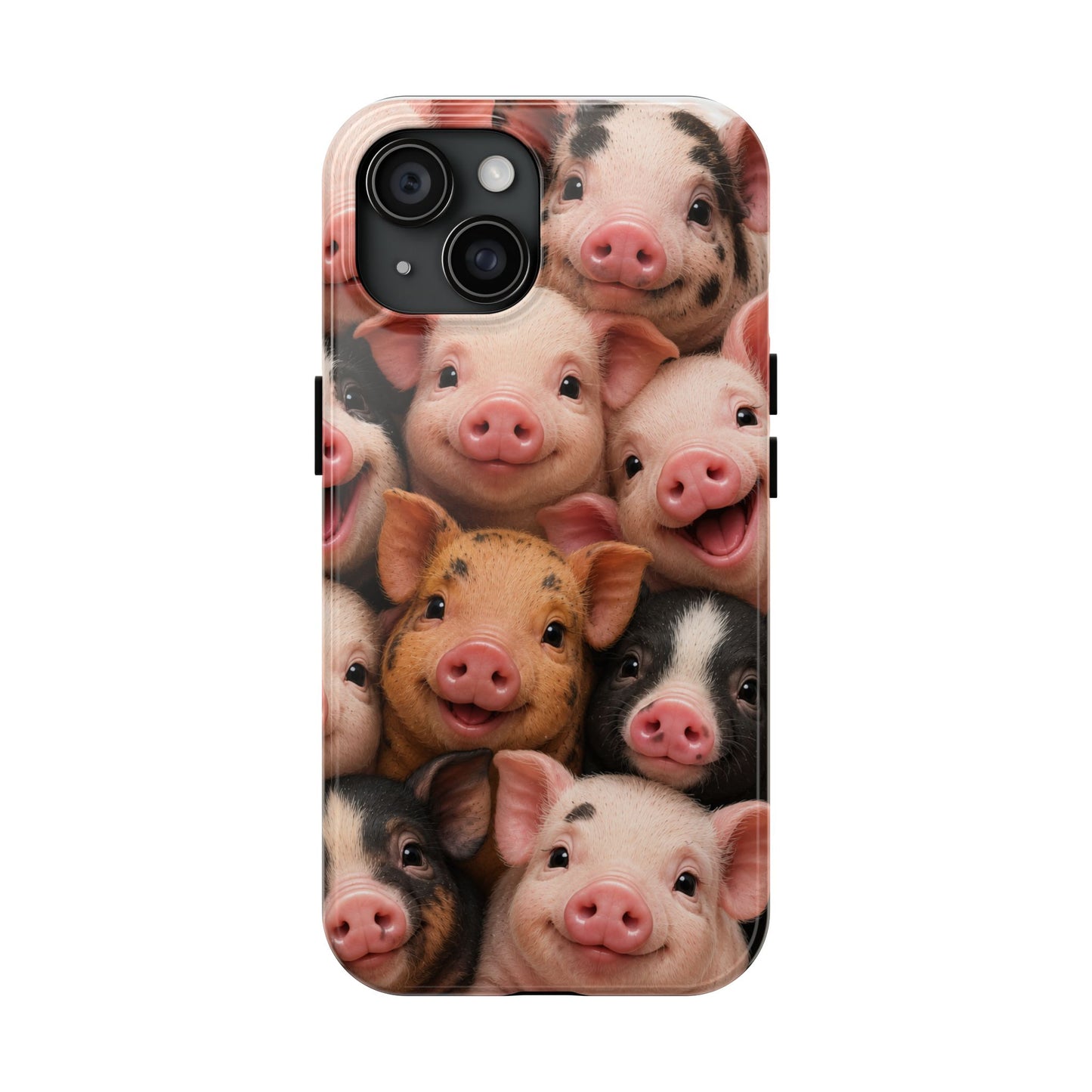 Pig Faces Tough Phone Case — Cute Farm Animal iPhone Protective Cover