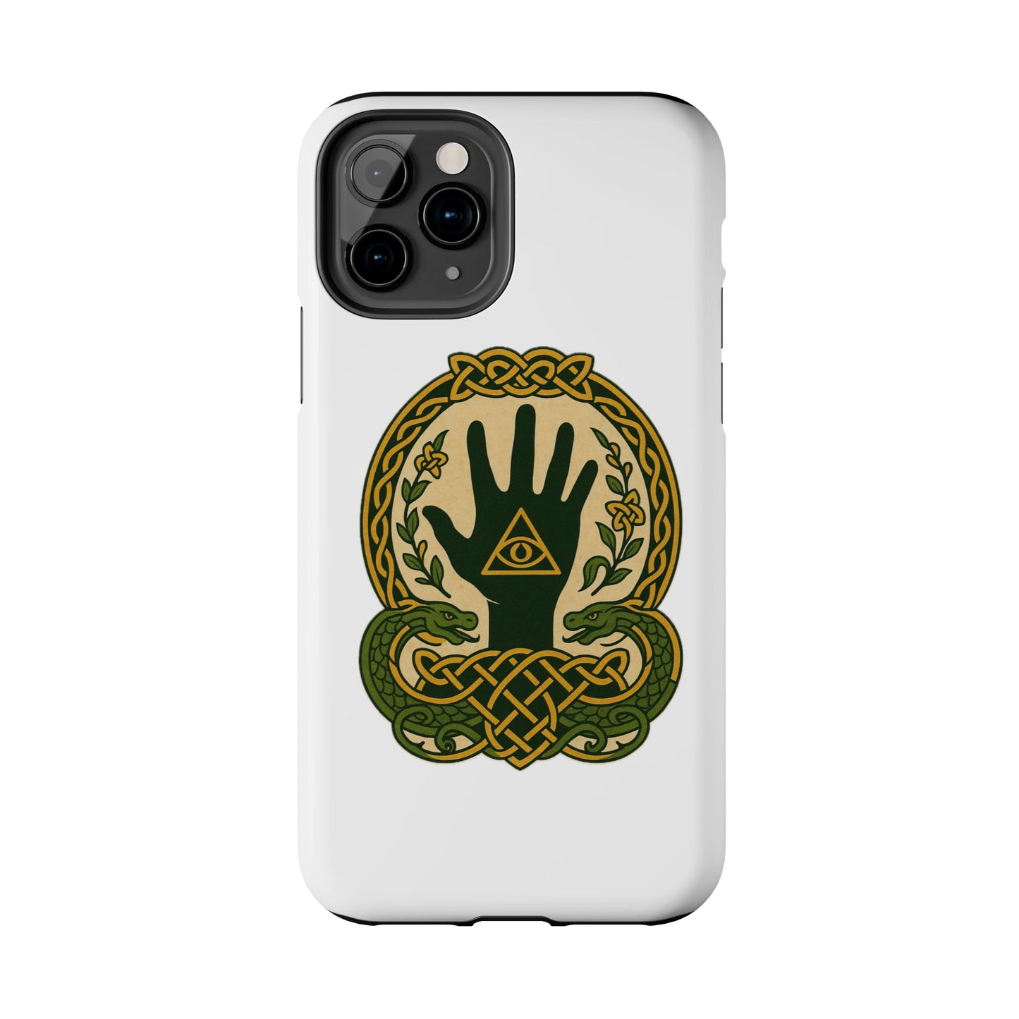 Celtic Eye of Providence Tough Phone Case — Protective Mythic Hand Design