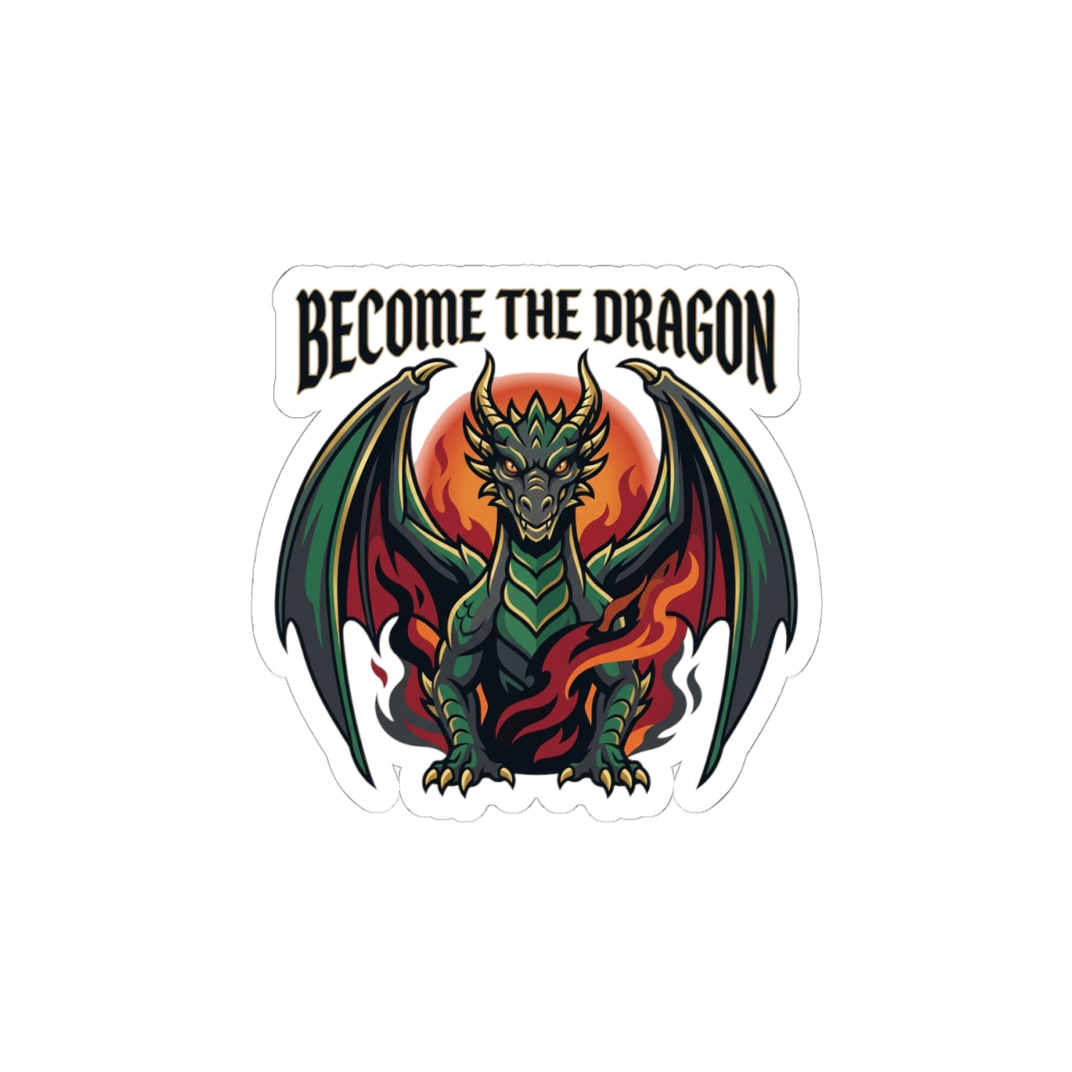 Become the Dragon Sticker | dragon, fantasy art, tattoo style
