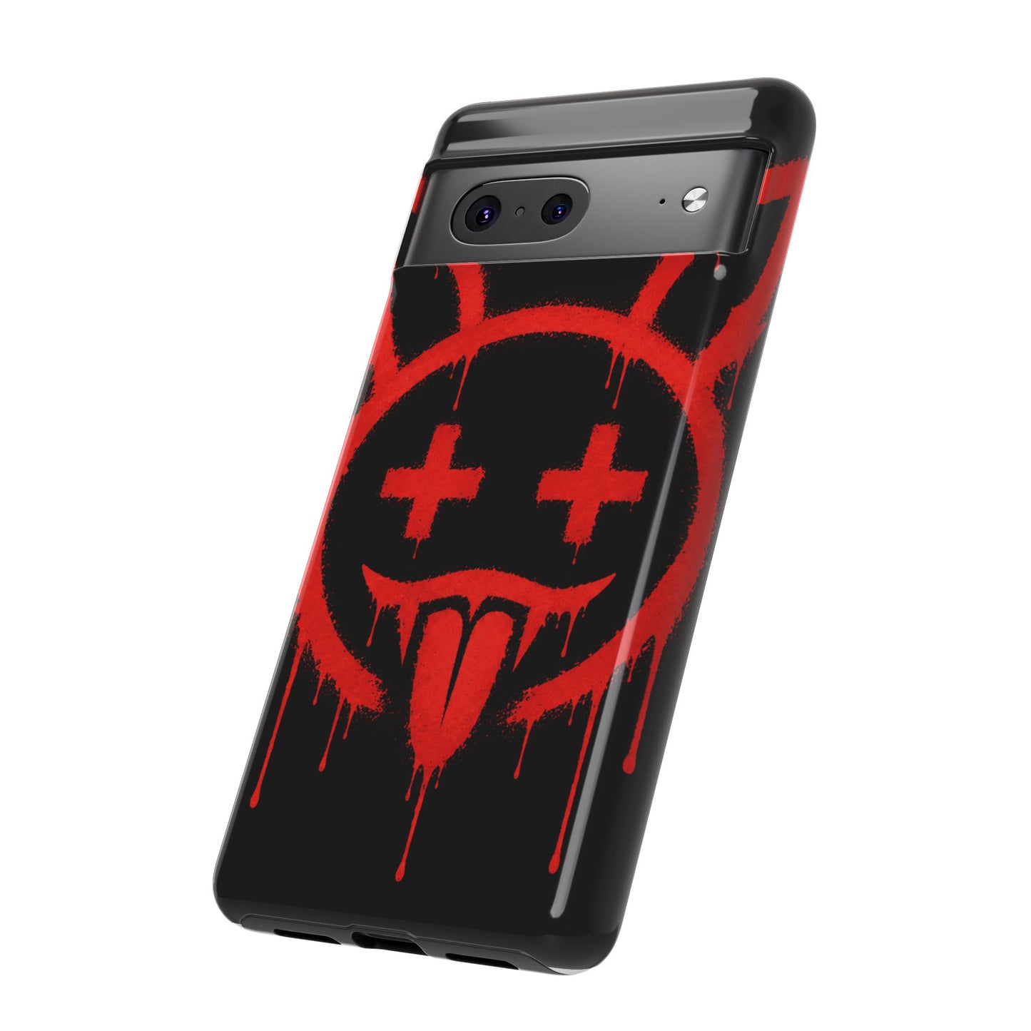 Phone Case - Metallic Souls Red Drip Smiley Graffiti Design