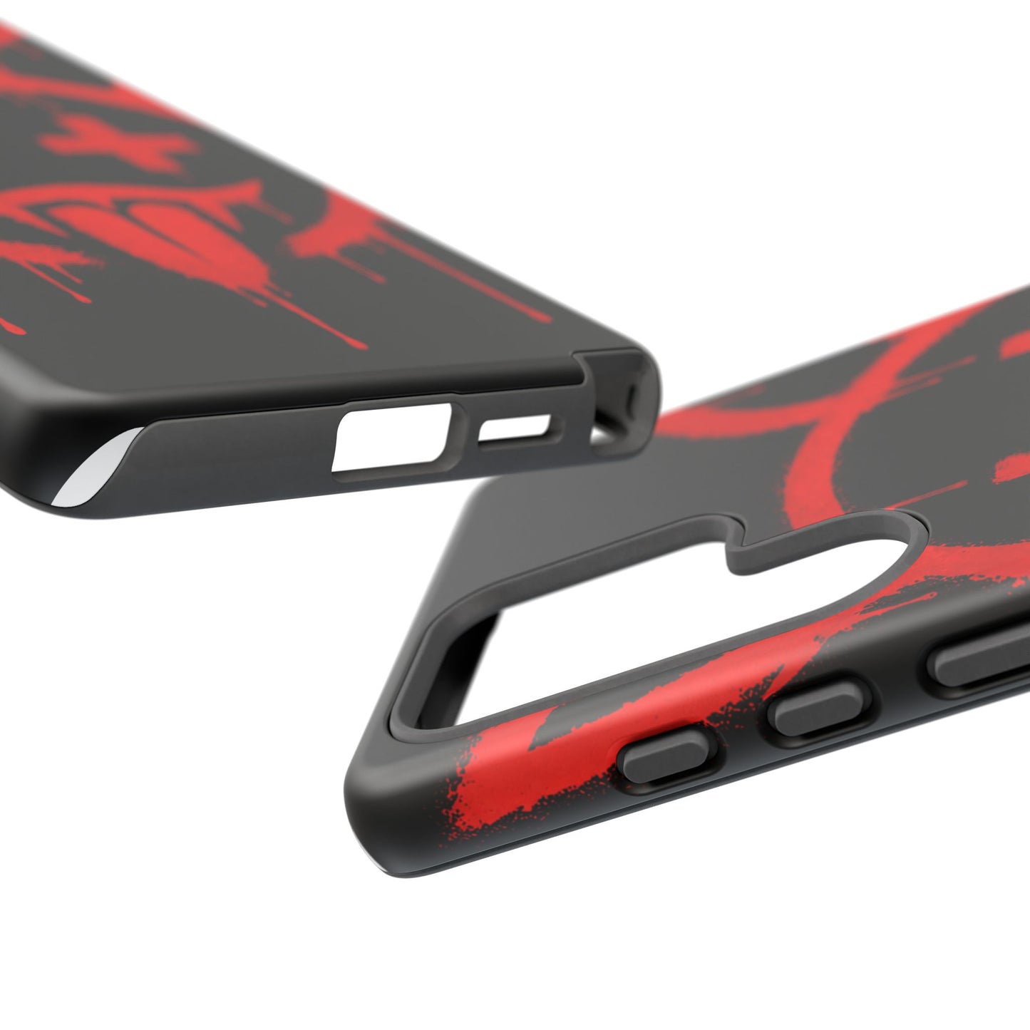 Phone Case - Metallic Souls Red Drip Smiley Graffiti Design