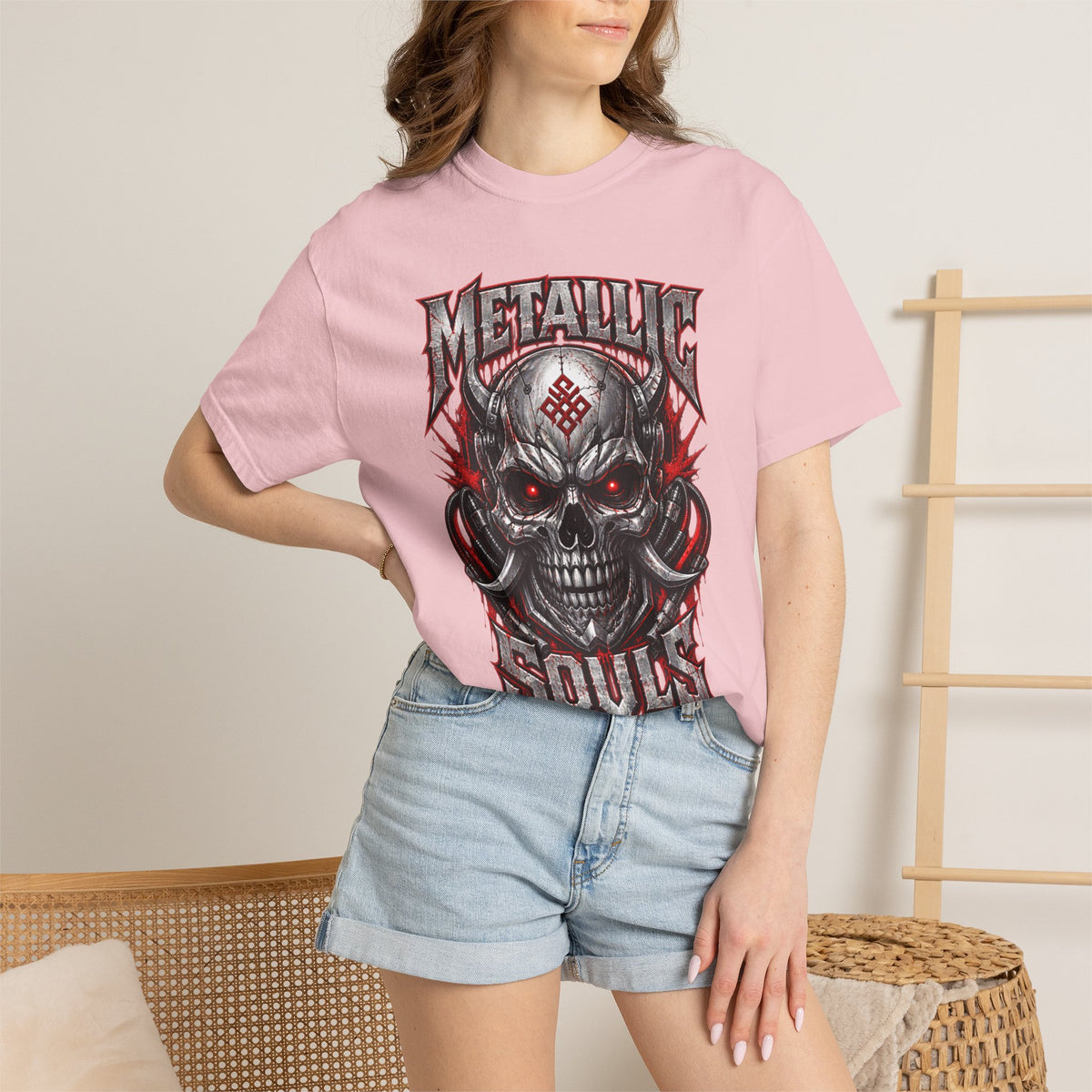 Metallic Souls Skull T-Shirt — Gothic Heavy Metal Band Tee