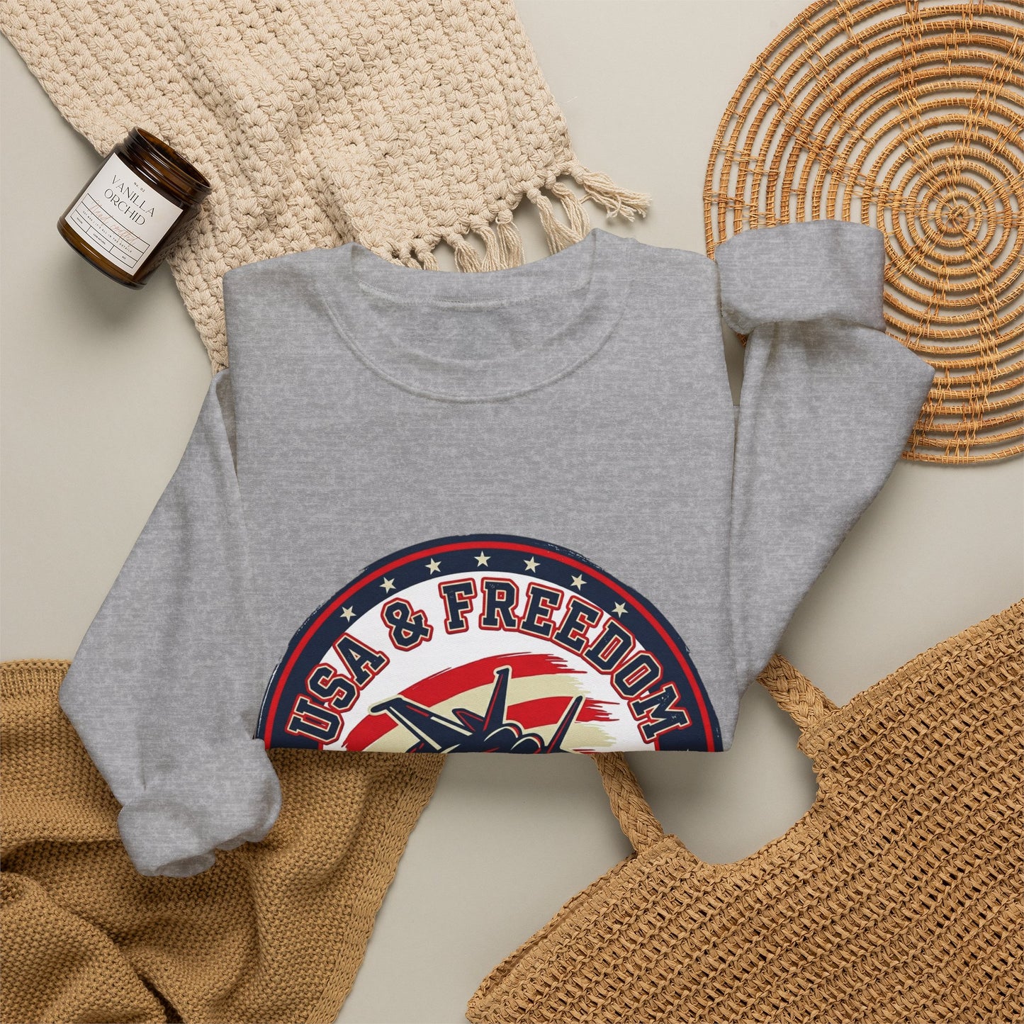 USA & Freedom Crewneck Sweatshirt | patriotic, faith-based vintage Americana