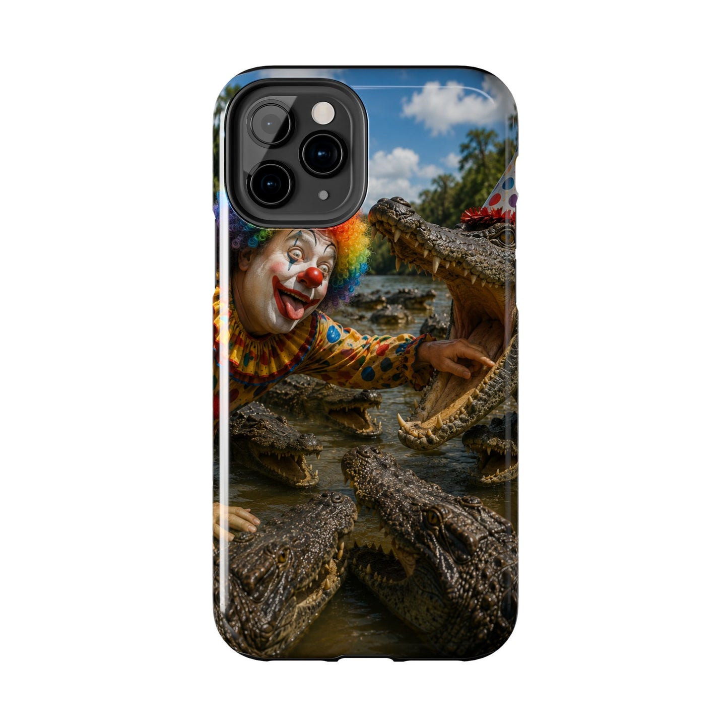 Creepy Clown Alligator Tough Phone Case — Horror Phone Cover for Scary Fans