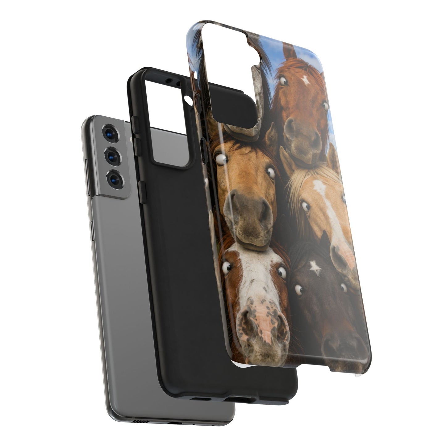 Horse Herd Phone Case — Funny Goofy Horses Tough Protective Cover