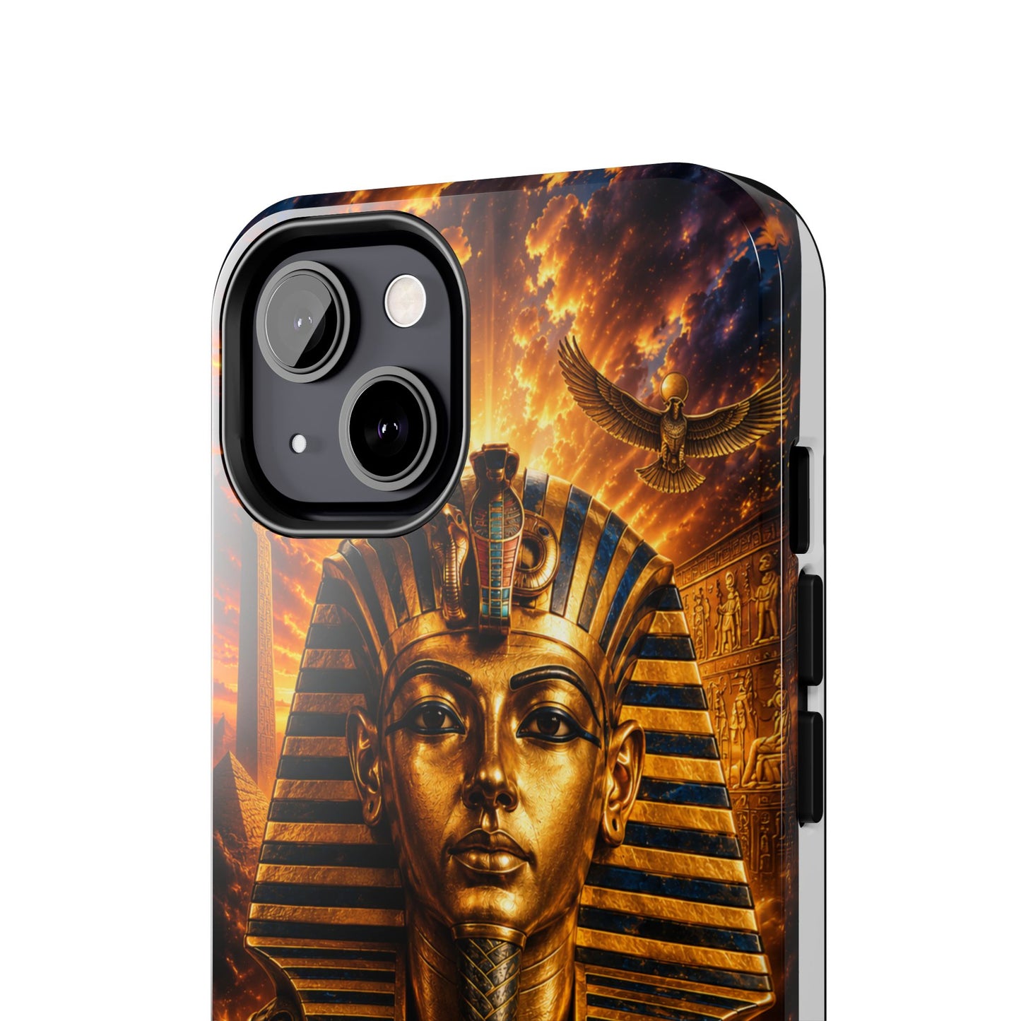 Egyptian Pharaoh Tough Phone Case — Protective Golden Tutankhamun Design