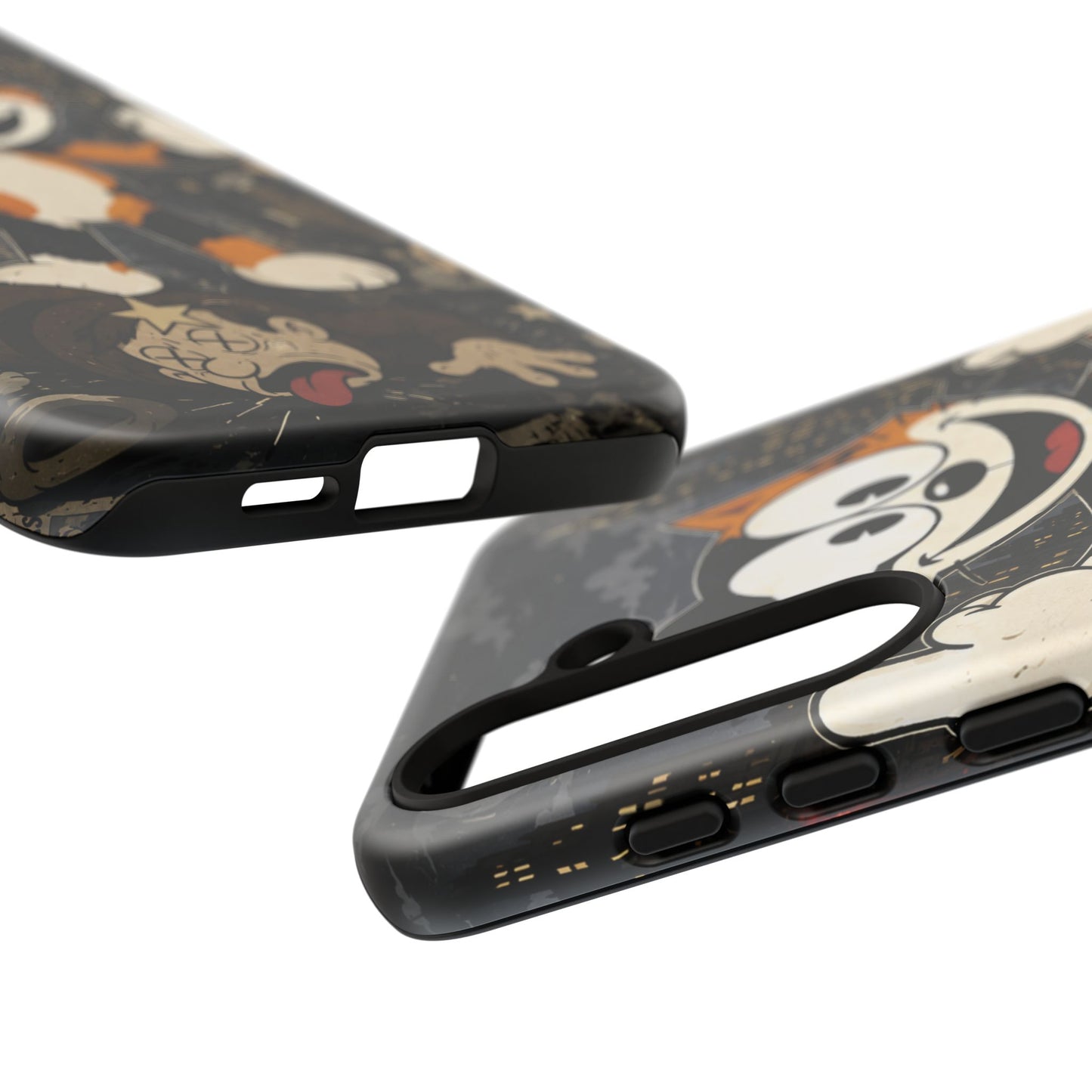 Vintage Cartoon Cat Phone Case — Edgy Felix-Style Illustration