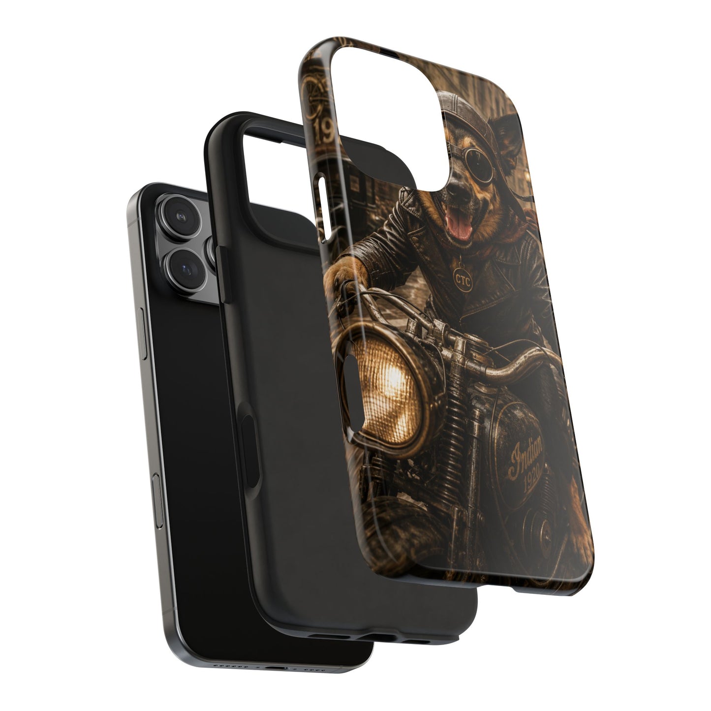 Phone Case — Biker Dog Riding Motorcycle Protective Tough Cover