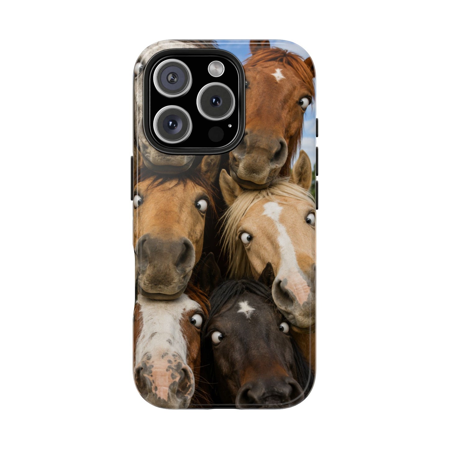 Horse Herd Phone Case — Funny Goofy Horses Tough Protective Cover