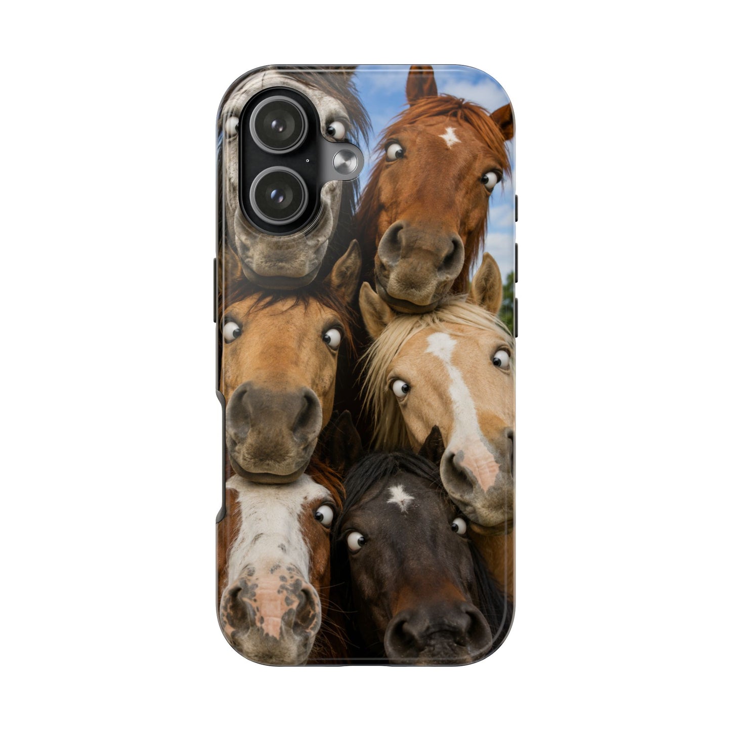 Horse Herd Phone Case — Funny Goofy Horses Tough Protective Cover