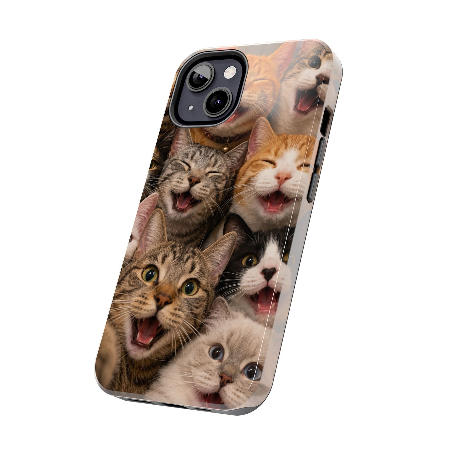 Tough Smiling Cats Collage Phone Case – Cute Cat Faces for iPhone