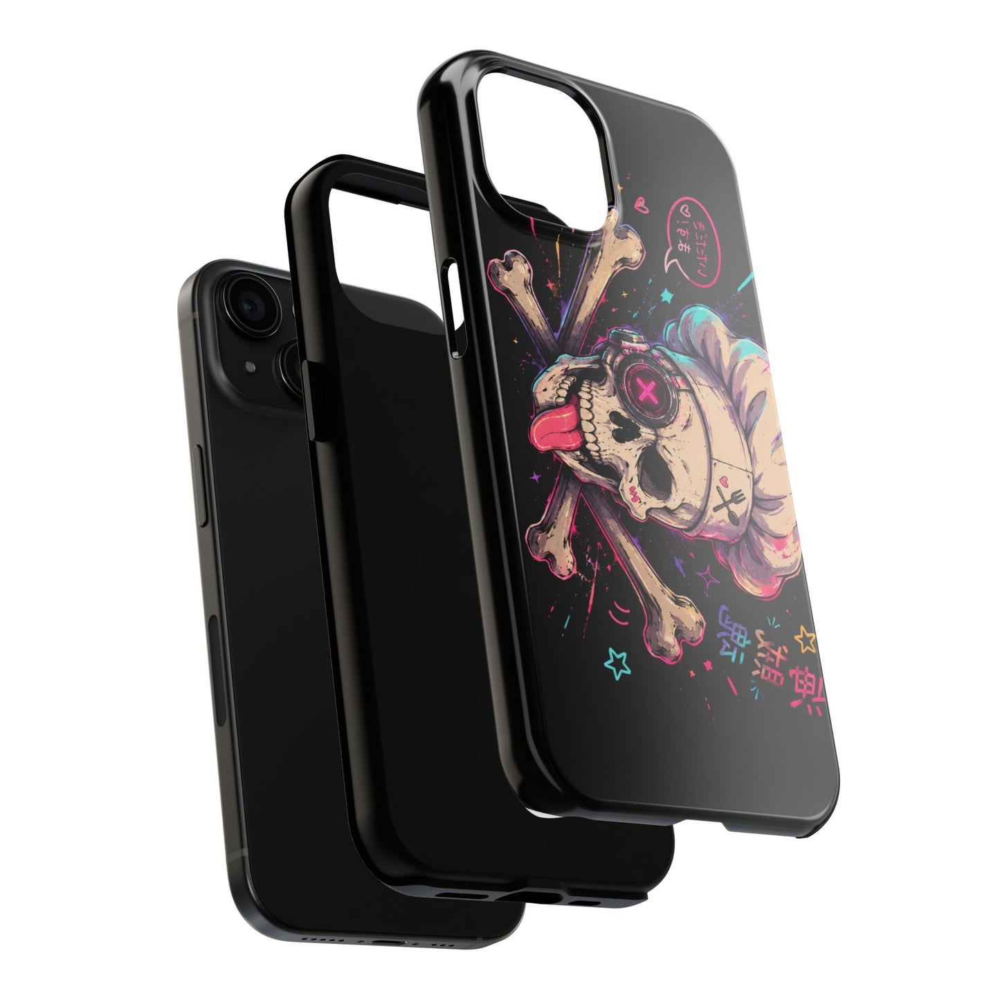 Skull & Crossbones Tough Phone Case — Neon Kawaii Punk Protection
