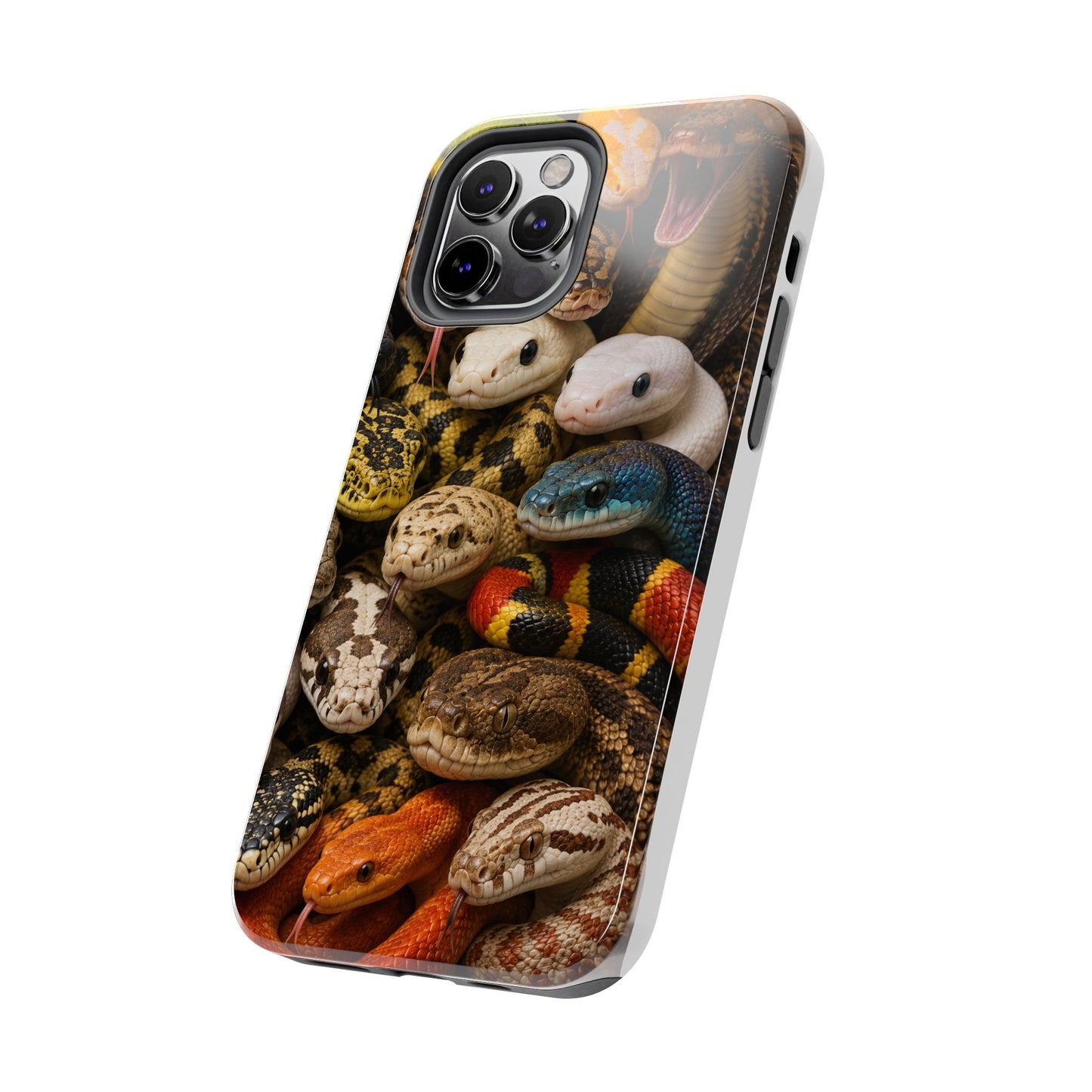Snake Pattern Tough Phone Case — Colorful Snakes Protective Phone Cover