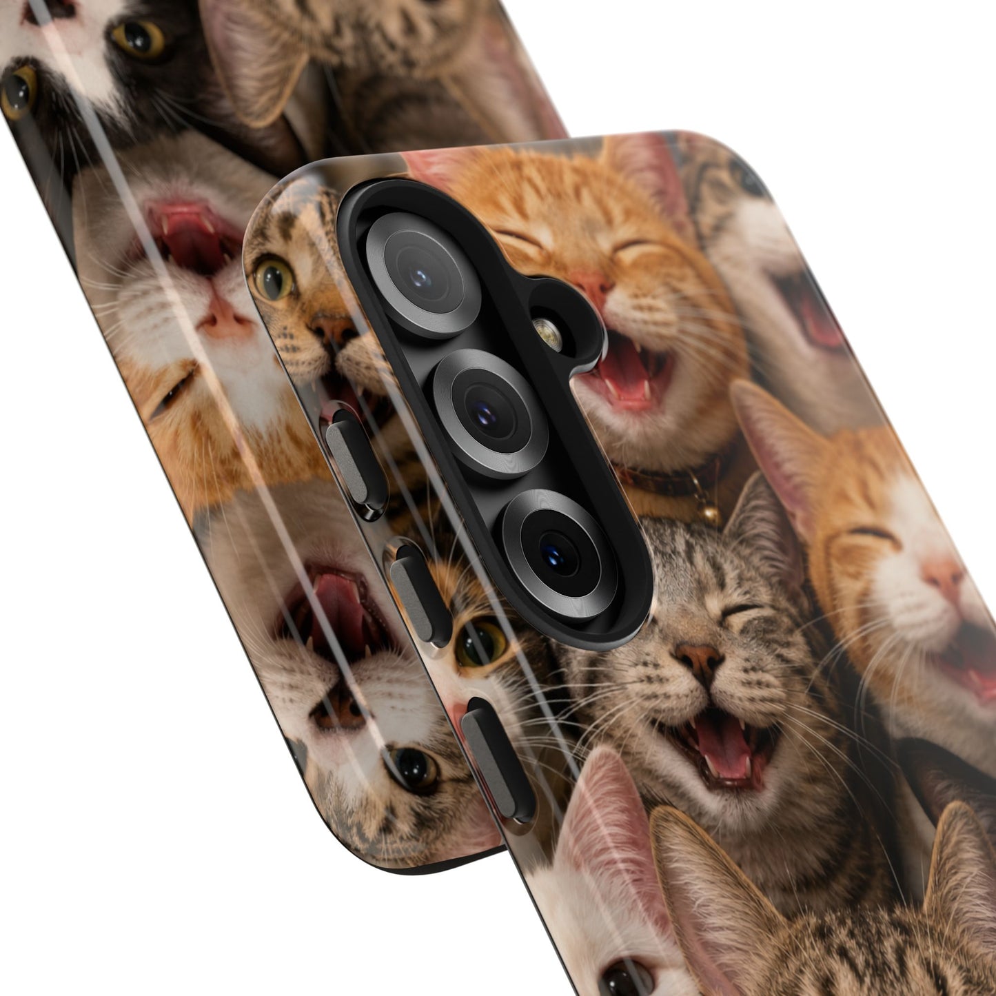 Tough Smiling Cats Collage Phone Case – Cute Cat Faces for iPhone