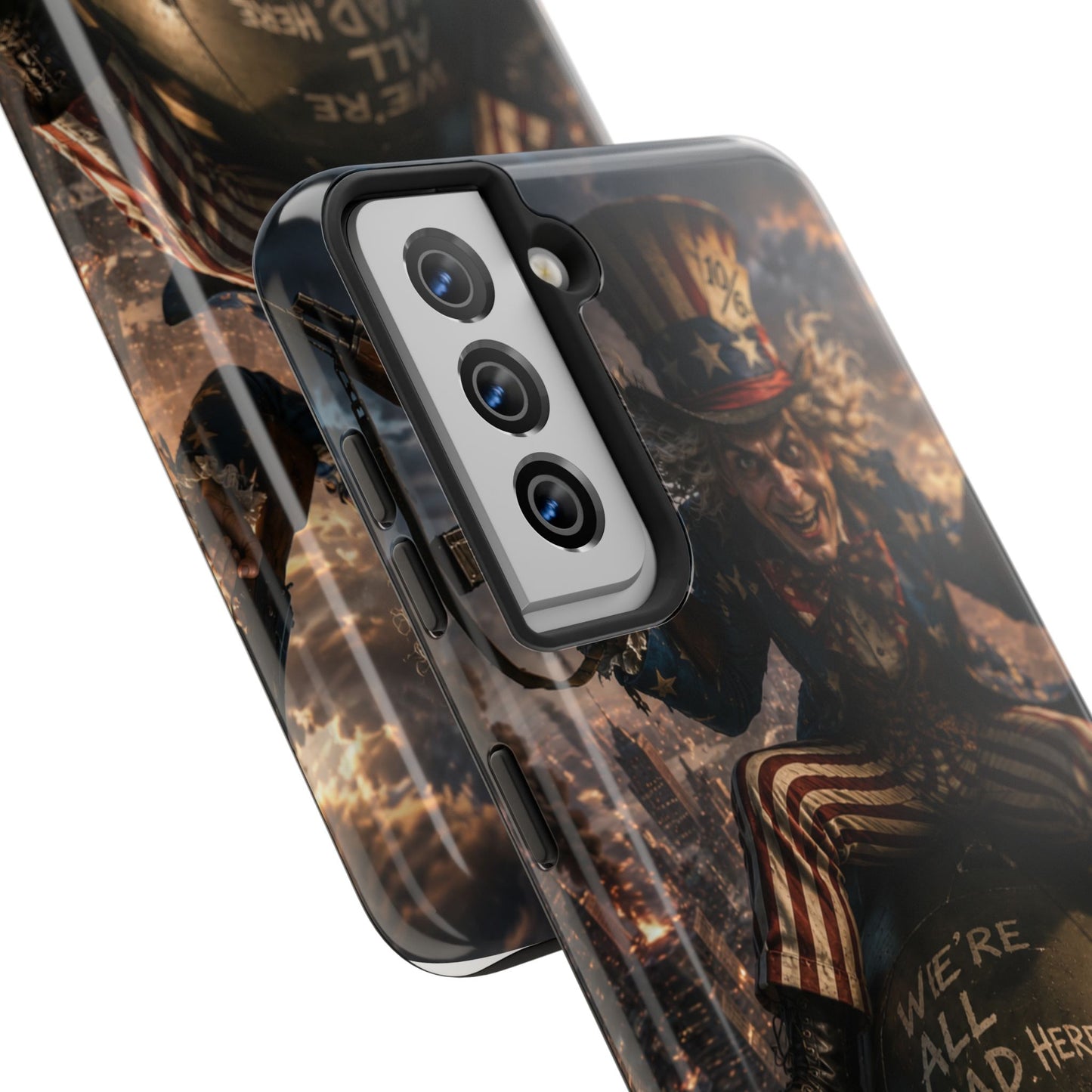 Tough Phone Case — Dark Uncle Sam 'We're All Mad Here' Nuclear Bomb Design