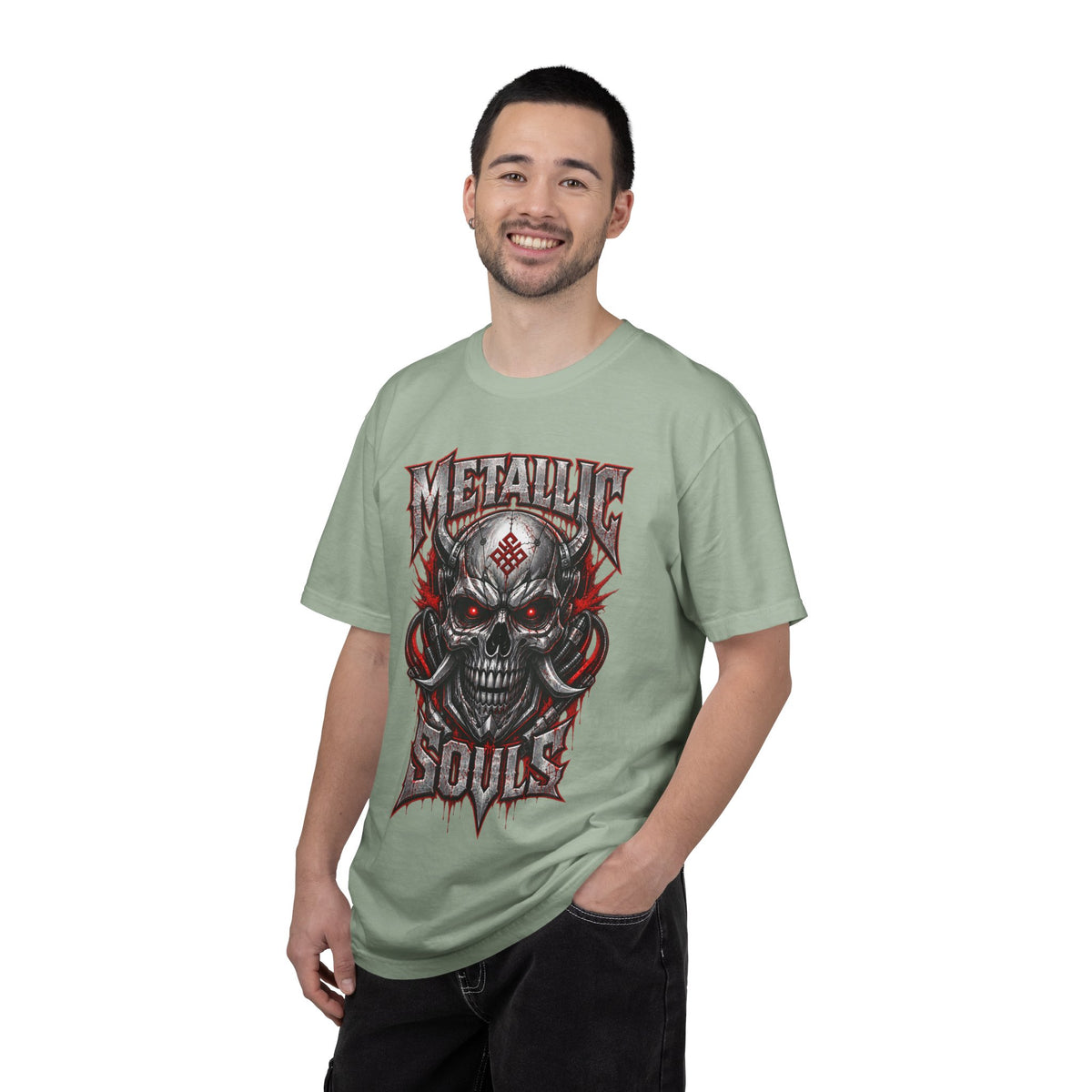 Metallic Souls Skull T-Shirt — Gothic Heavy Metal Band Tee