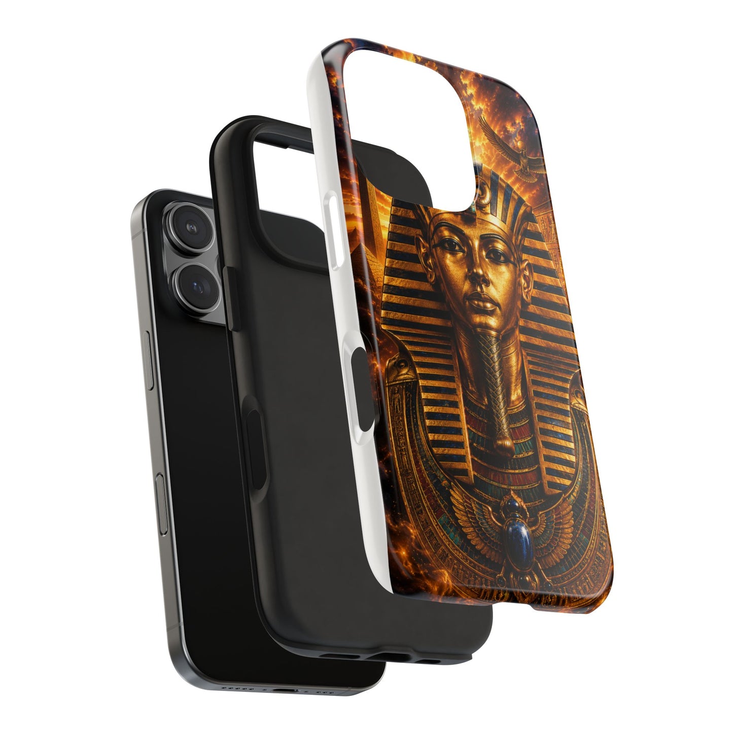 Egyptian Pharaoh Tough Phone Case — Protective Golden Tutankhamun Design