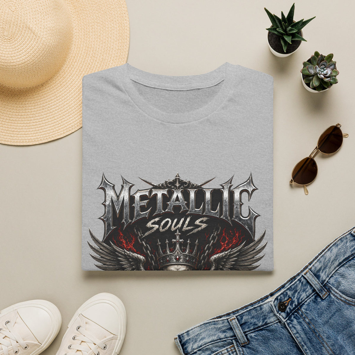 Metallic Souls Skull Tee — Heavy Metal Band Graphic T-Shirt