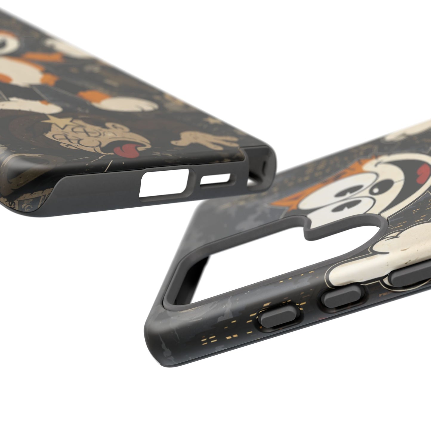 Vintage Cartoon Cat Phone Case — Edgy Felix-Style Illustration