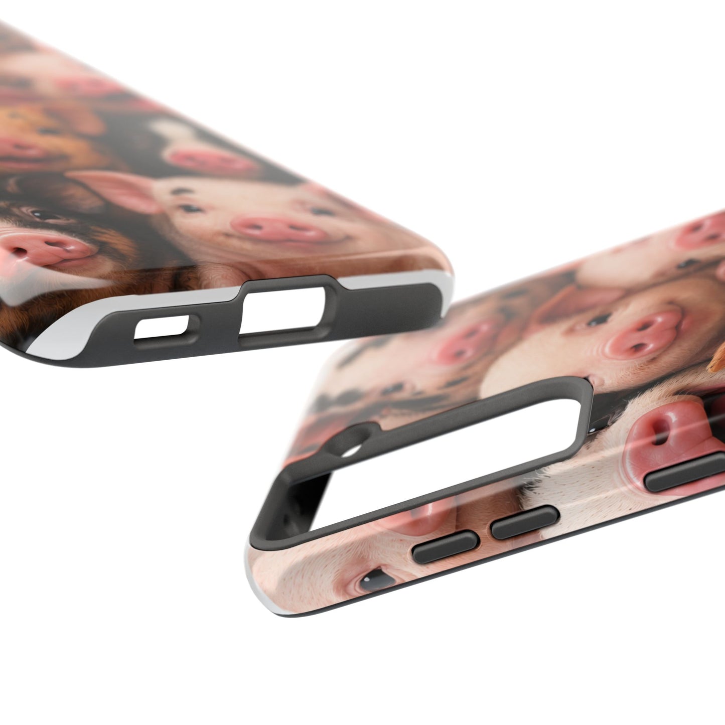 Pig Faces Tough Phone Case — Cute Farm Animal iPhone Protective Cover