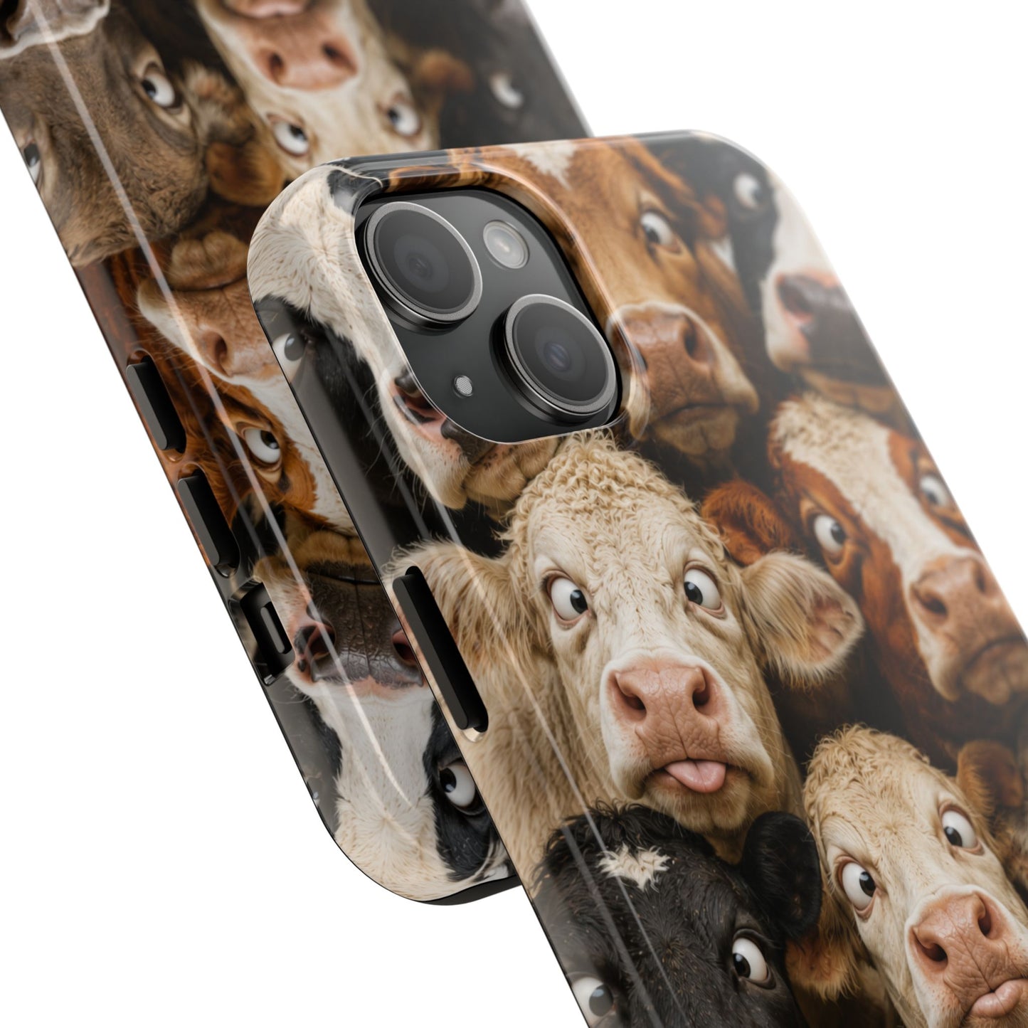 Cow Collage Tough Phone Case — Funny Farm Animal Protective Phone Cover