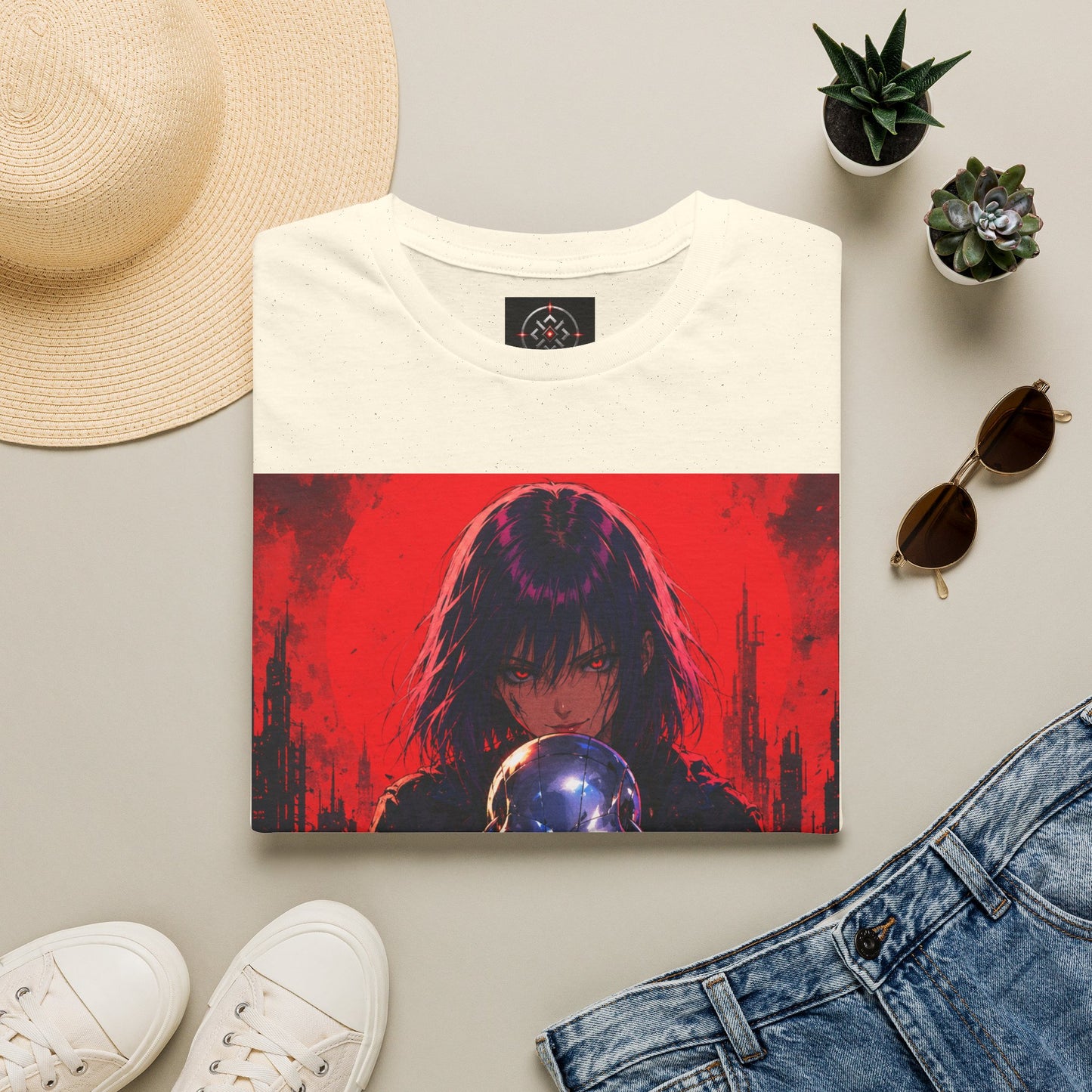 Metallic Souls Gothic Tee — Mystic Fortune Teller Anime Graphic T-Shirt