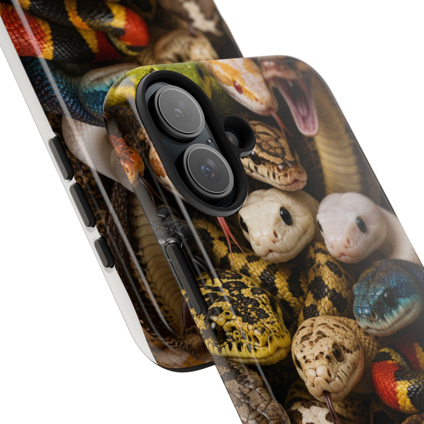 Snake Pattern Tough Phone Case — Colorful Snakes Protective Phone Cover