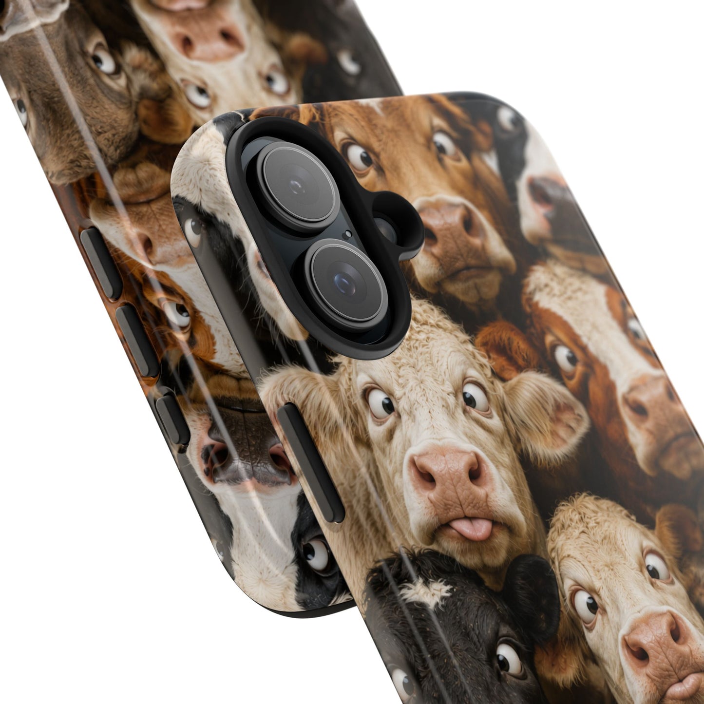 Cow Collage Tough Phone Case — Funny Farm Animal Protective Phone Cover