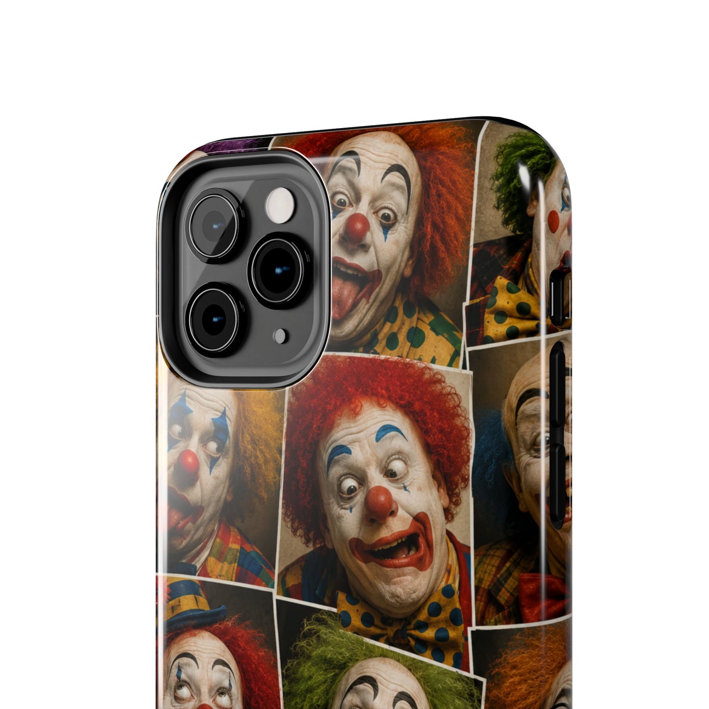 Clown Collage Tough Phone Case — Retro Carnival Horror Pattern