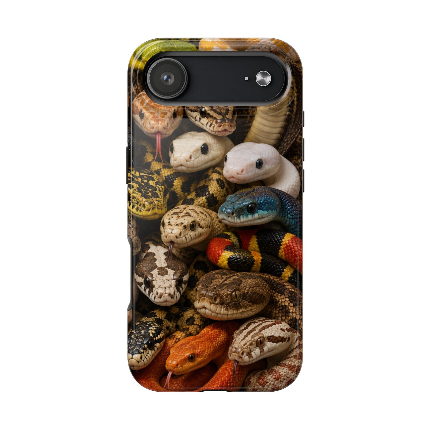 Snake Pattern Tough Phone Case — Colorful Snakes Protective Phone Cover