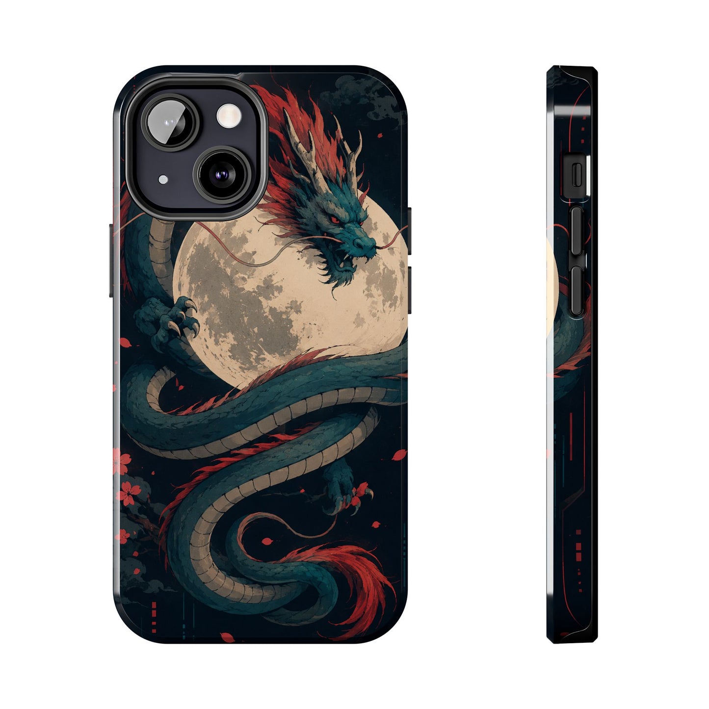 Dragon Moon Phone Case — Mythic Asian Serpent Design Tough Case