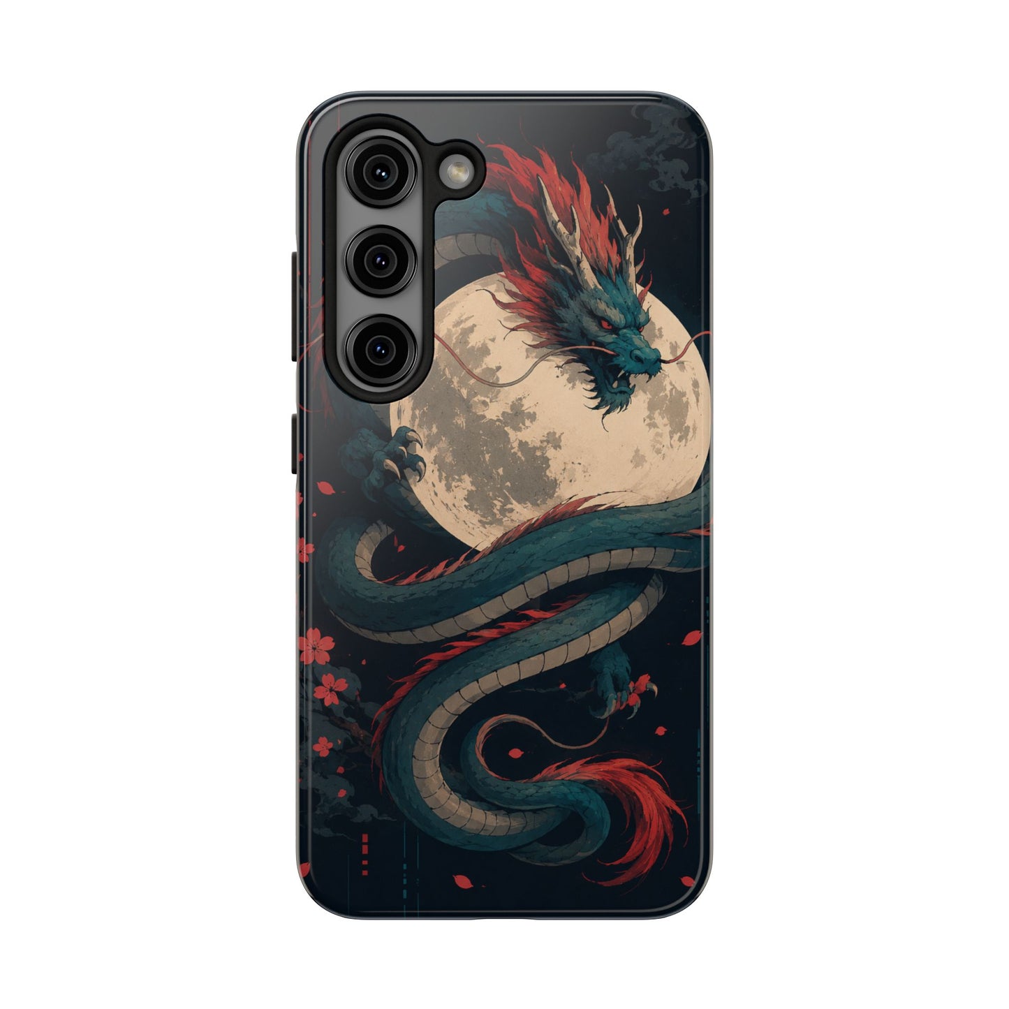 Dragon Moon Phone Case — Mythic Asian Serpent Design Tough Case