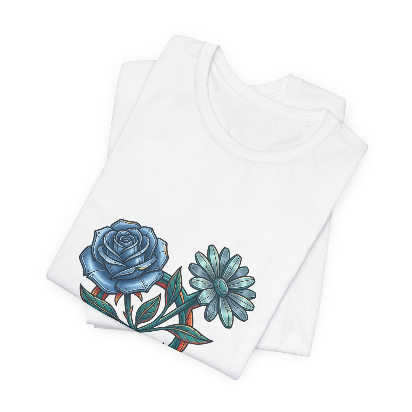 Birth Month Flower Tee | Botanical Watercolor Line Art, Personalized Name