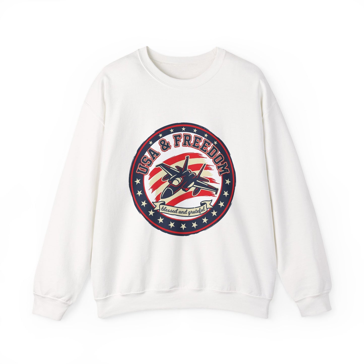 USA & Freedom Crewneck Sweatshirt | patriotic, faith-based vintage Americana